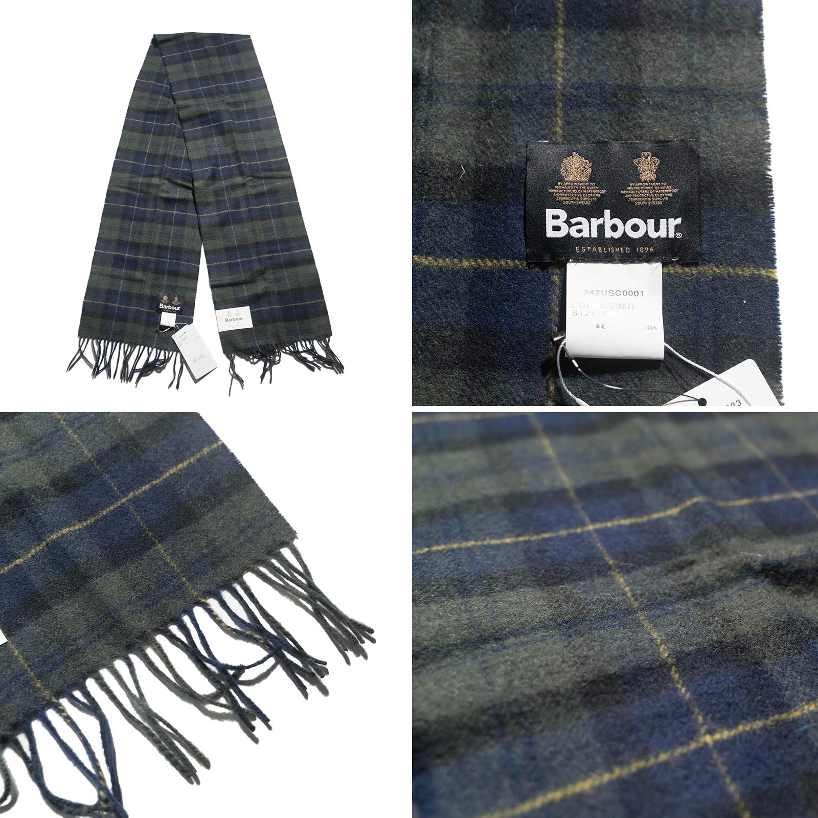 Barbour（バブアー） タータン ラムズウール スカーフ ｜ ユニセックス