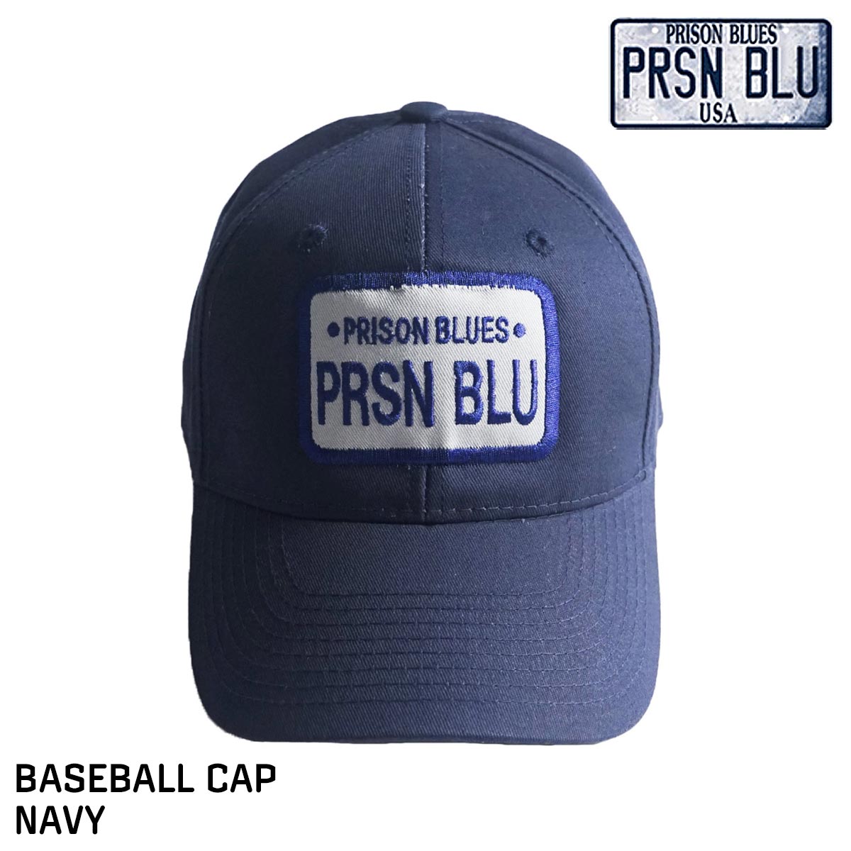 プリズンブルース PRISON BLUES ロゴベースボールキャップ ネイビー