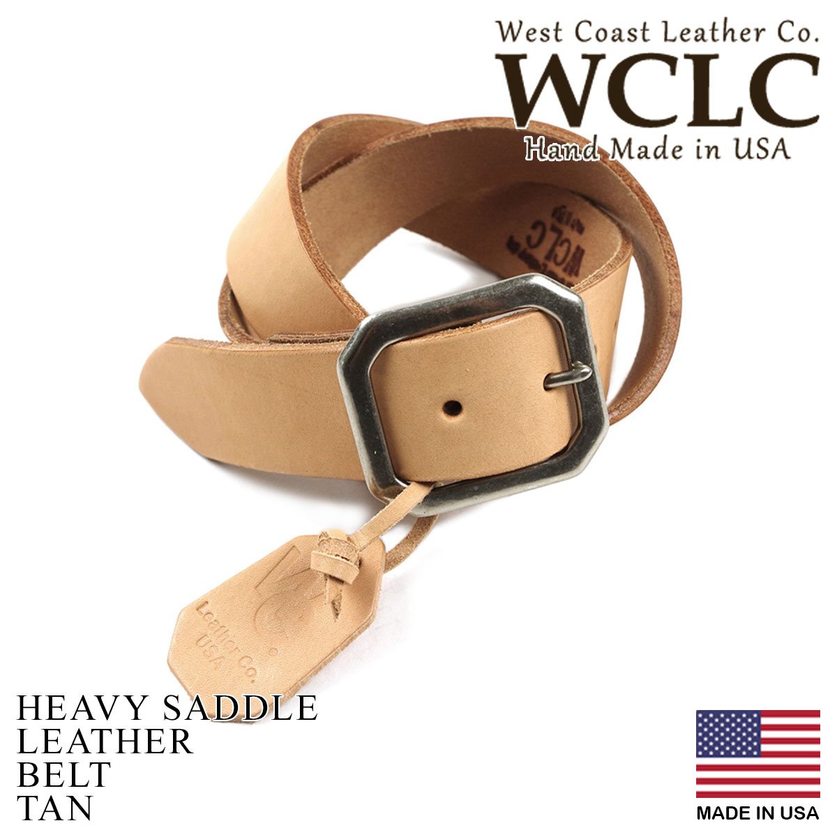 WCLC ウエストコーストレザーカンパニー ヘビーサドルレザーベルト アメリカ製 米国製 4.5〜5mm厚 West Coast Leather  Company MADE IN USA