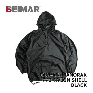 ビーマー BEIMAR パッカブルアノラック プルオーバーナイロンシェル ブラック メンズ S-XX...