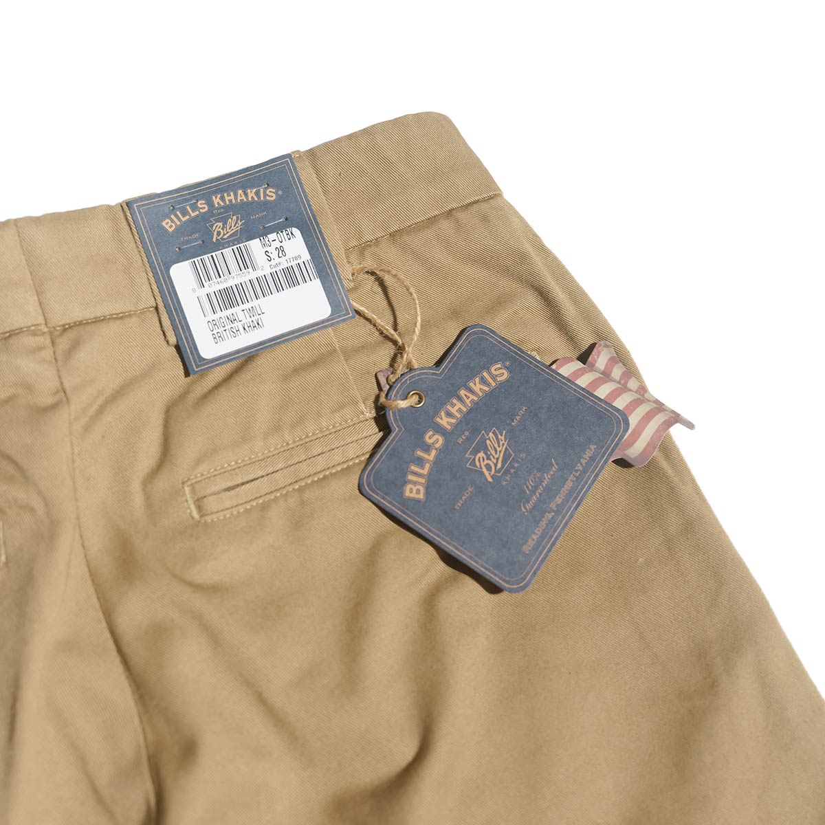 ビルズカーキ BILLS KHAKIS M3 チノパンツ スリムフィット オリジナルツイル ｜ チノパン メンズ アメリカ製 MADE IN USA  PLAIN FRONT SLIM FIT 8.5オンス 綿