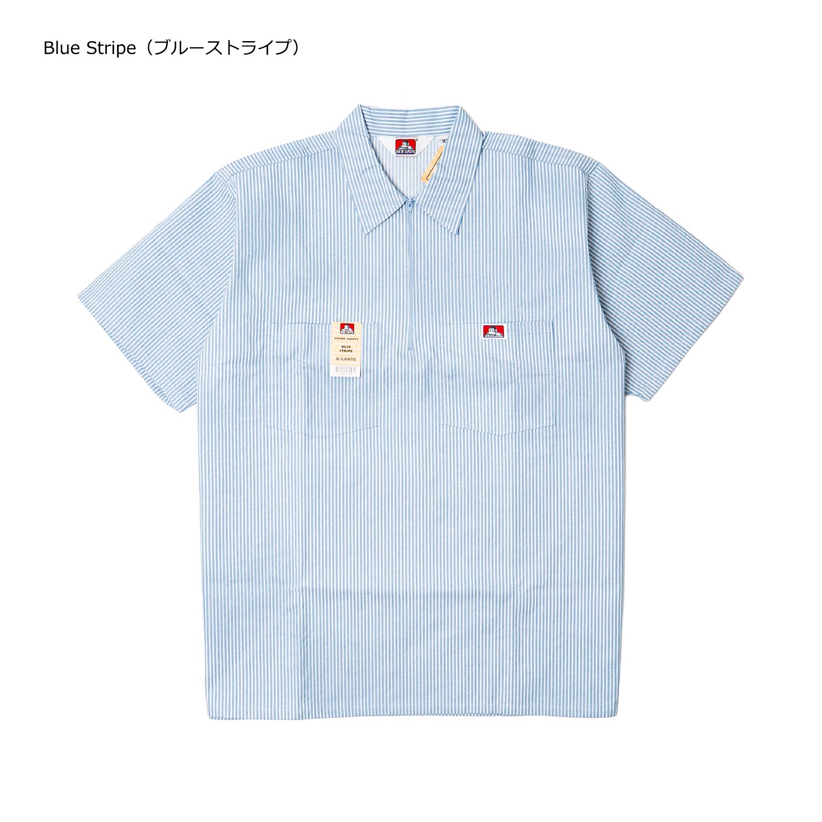 BEN DAVIS（ベンデイビス） 半袖 1/2ジップ ワークシャツ アメリカ流通