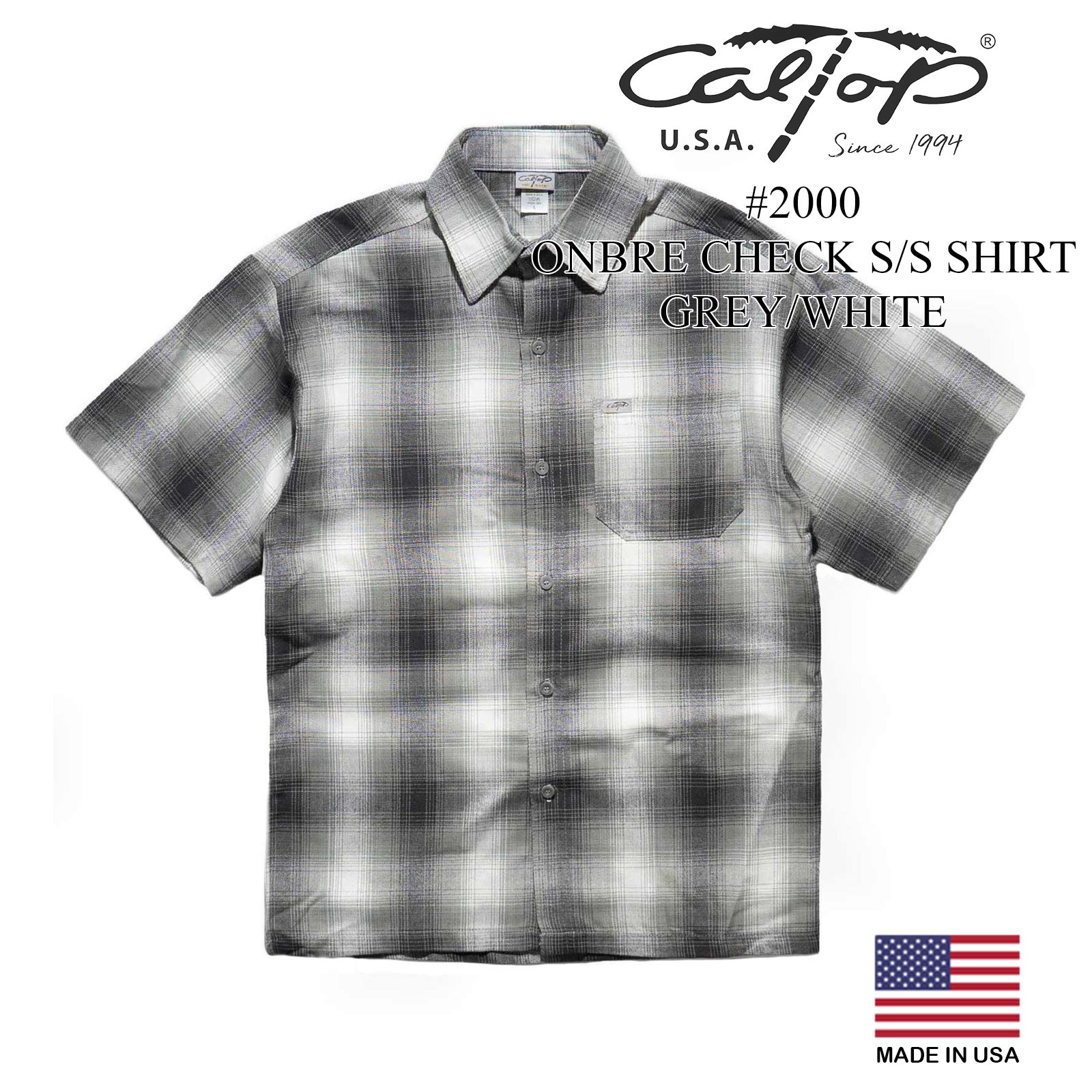 Cal Top キャルトップ CALTOP #2000 オンブレ チェック 半袖