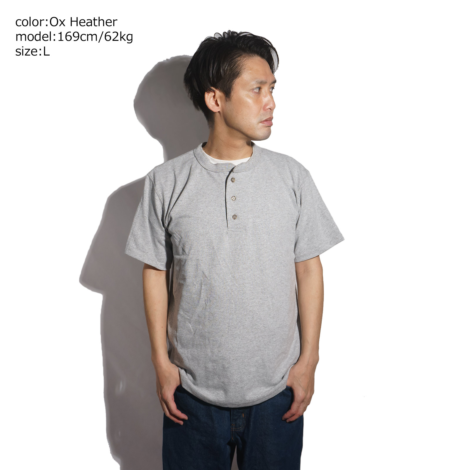 カルクルー Cal Cru 半袖ヘンリーネックTシャツ MADE IN USA ｜ Tシャツ メンズ コットン 綿100％ アメリカ製 HENLEY NECK 米国製 無地 ヘビーオンス 7.2オンス｜jalana｜16