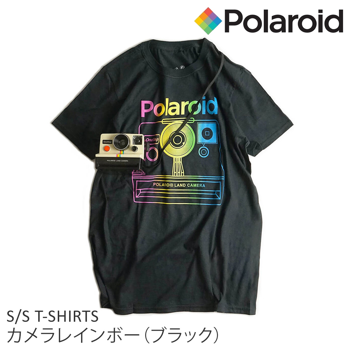 ポラロイド Polaroid 半袖 Tシャツ メンズ S-XL プリント ワンステップ ランドカメラ