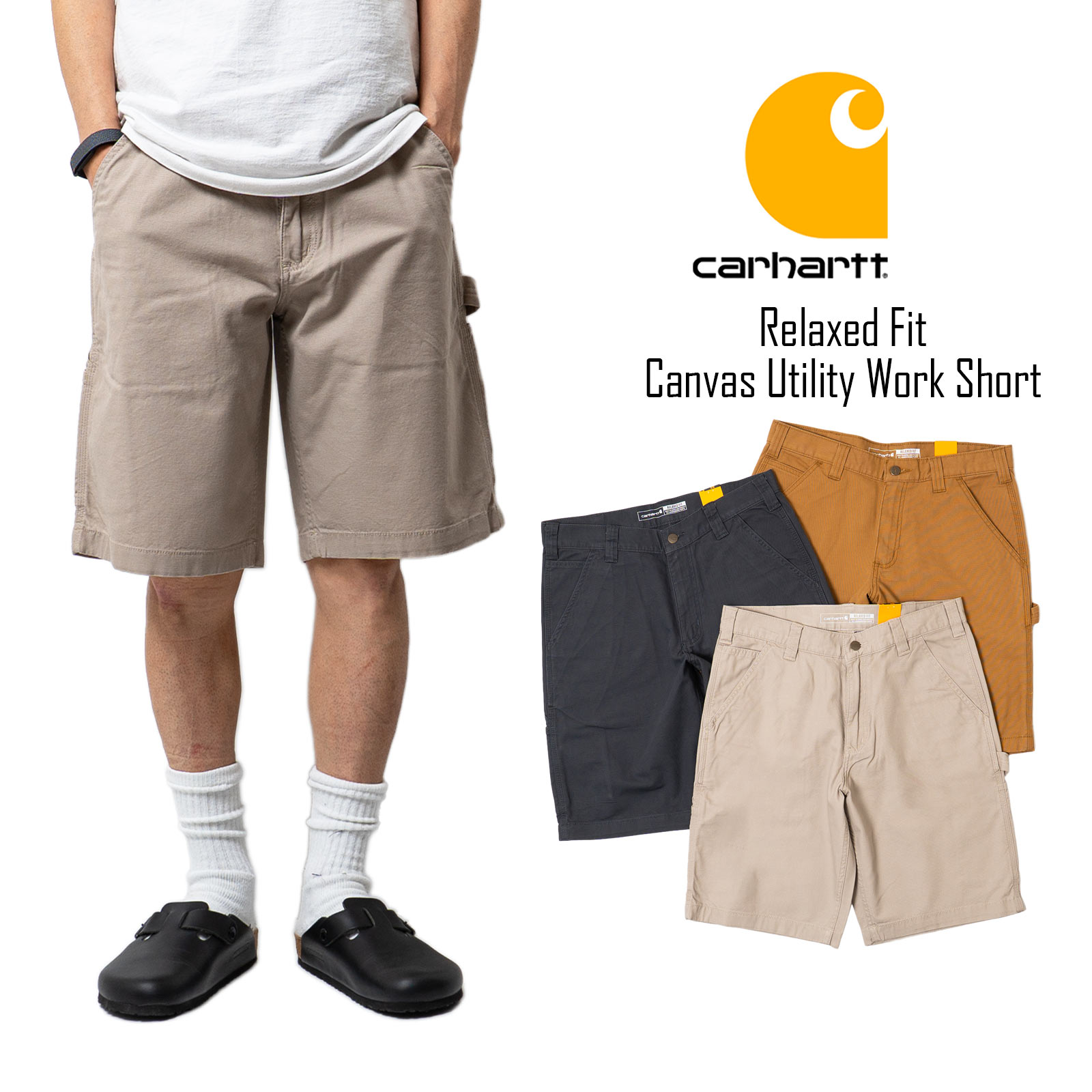 激レア 日本製 Carhartt × Ron Harman ダック ショーツ 紺 Carhartt（カーハート） リラックスド 11インチ リグビー ダンガリー
