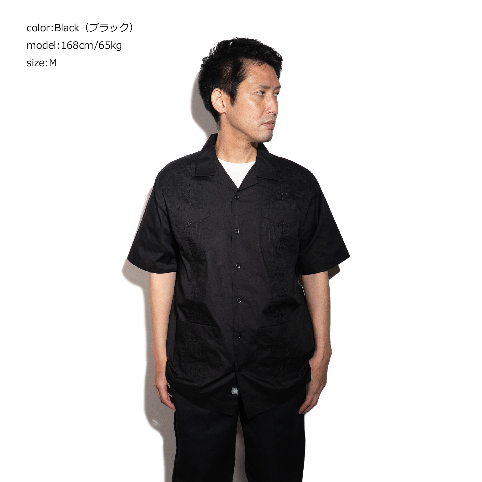 STEVE&BARRY'S キューバシャツ/黒/古着/XXL ff6ac5ebf529915ce735de8faa637b
