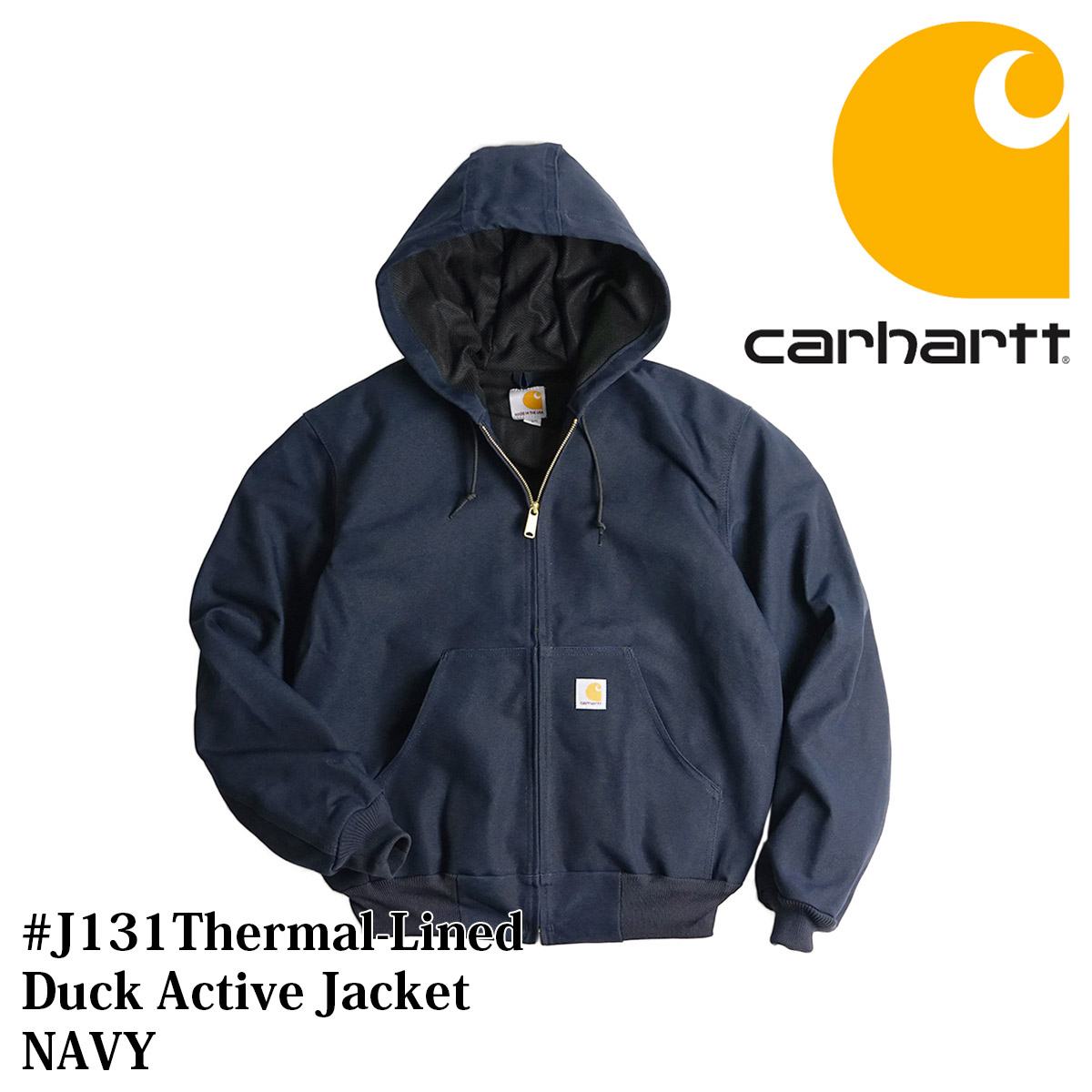 カーハート Carhartt J131 ダックアクティブジャケット ｜ サーマル裏地 パーカー メンズ Thermal-Lined Duck