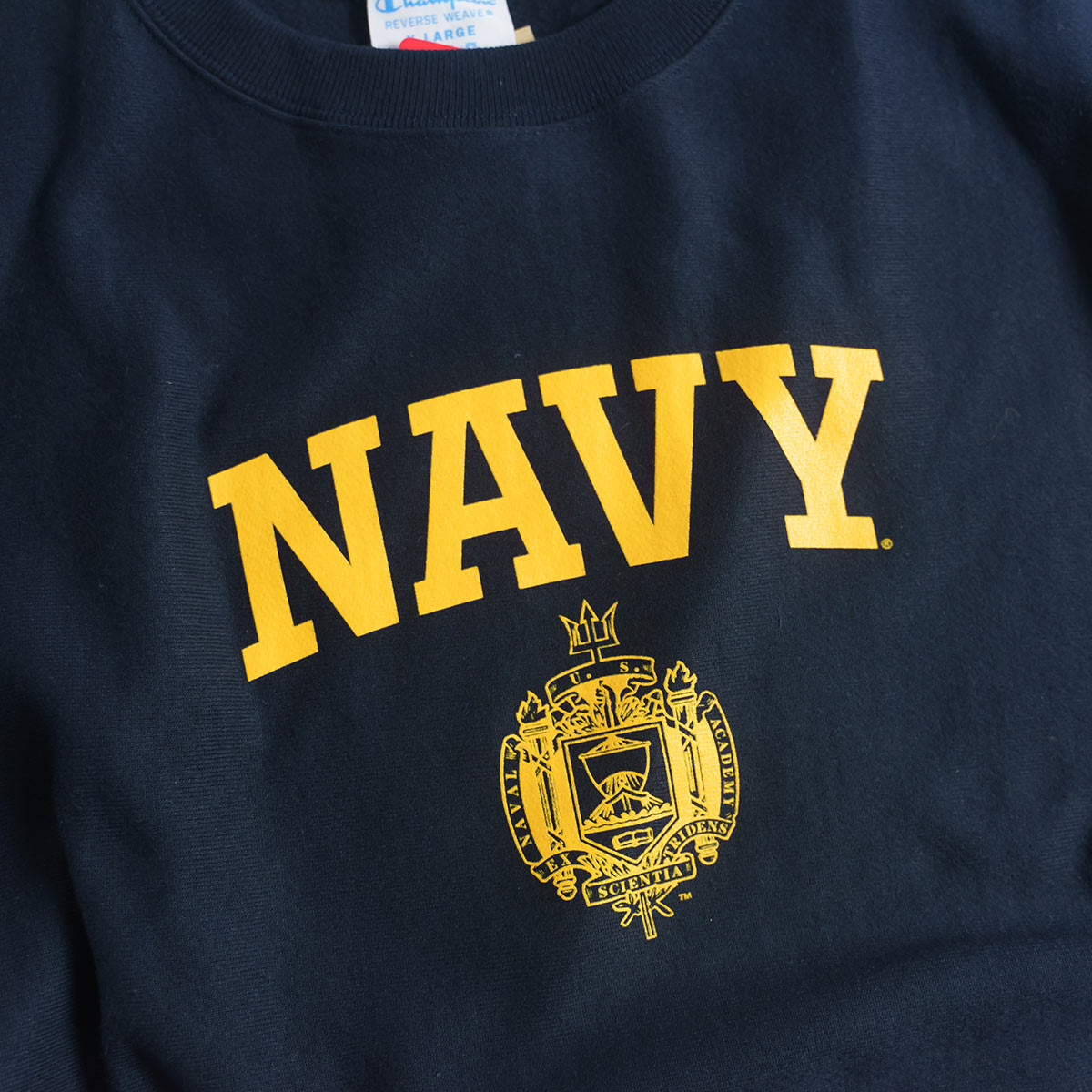 USNA ISSUE 米海軍兵学校 オフィシャル クルーネック カレッジスウェット チャンピオン リバースウィーブメンズ S-XXL Champion  US NAVAL ACADEMY