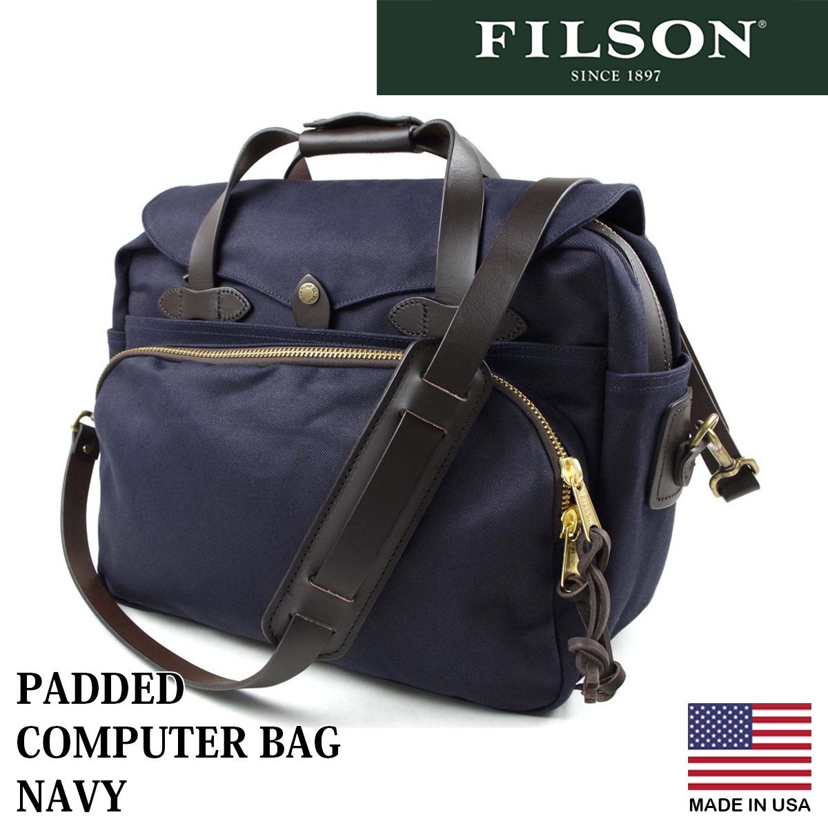 希少 廃盤 ネイビー フィルソン FILSON パッデドコンピューターバッグ