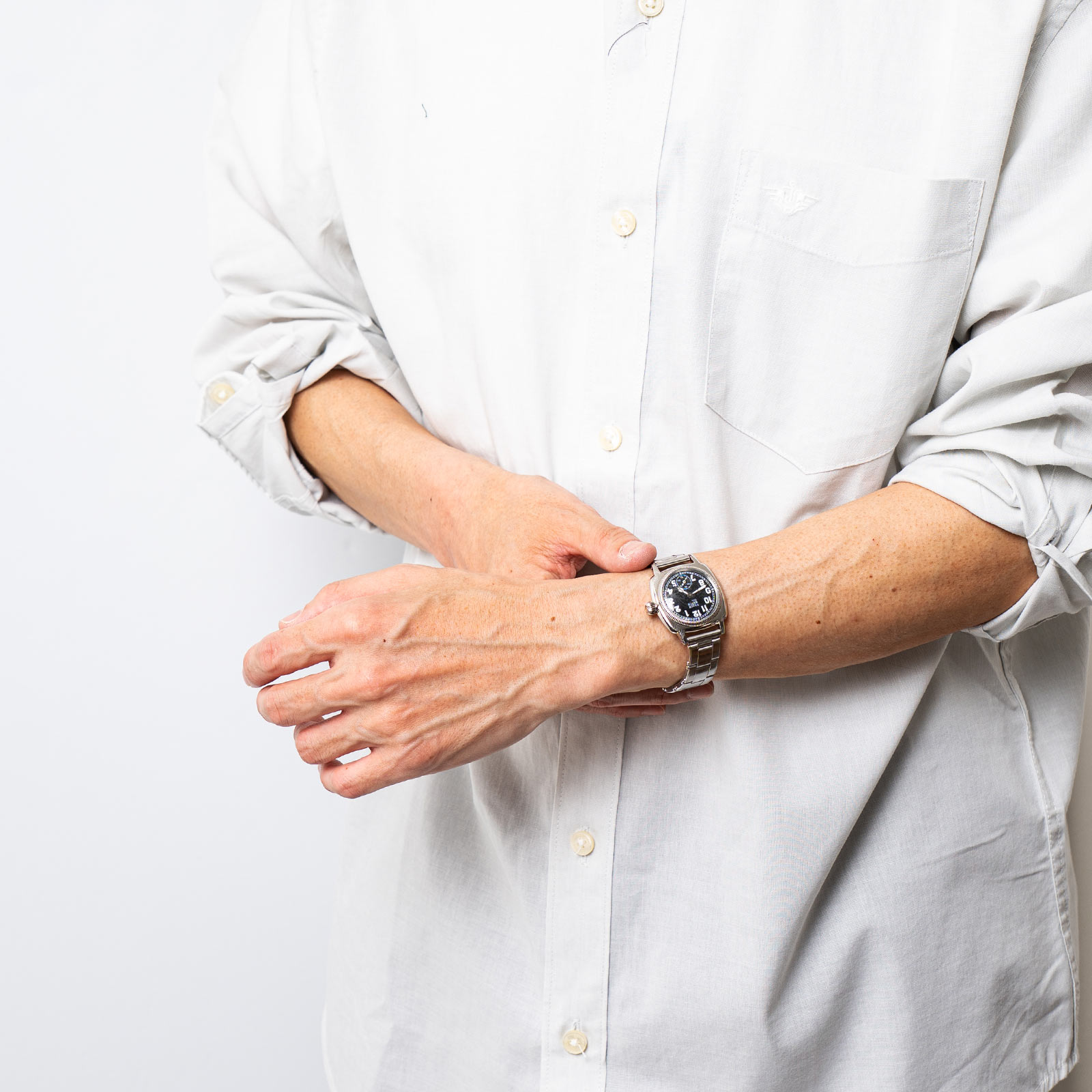 ヴァーグウォッチ VAGUE WATCH CO. クッサン エイジドブラック｜腕時計 クォーツ ステンレス エージング加工 ミリタリー 日本製ムーブメントの画像