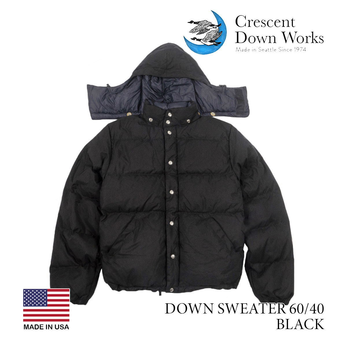 クレセントダウンワークス CRESCENT DOWN WORKS ダウンジャケット ダウンセーター 60/40 MADE IN USA アメリカ製  米国製 防寒 DOWN SWEATER 60/40