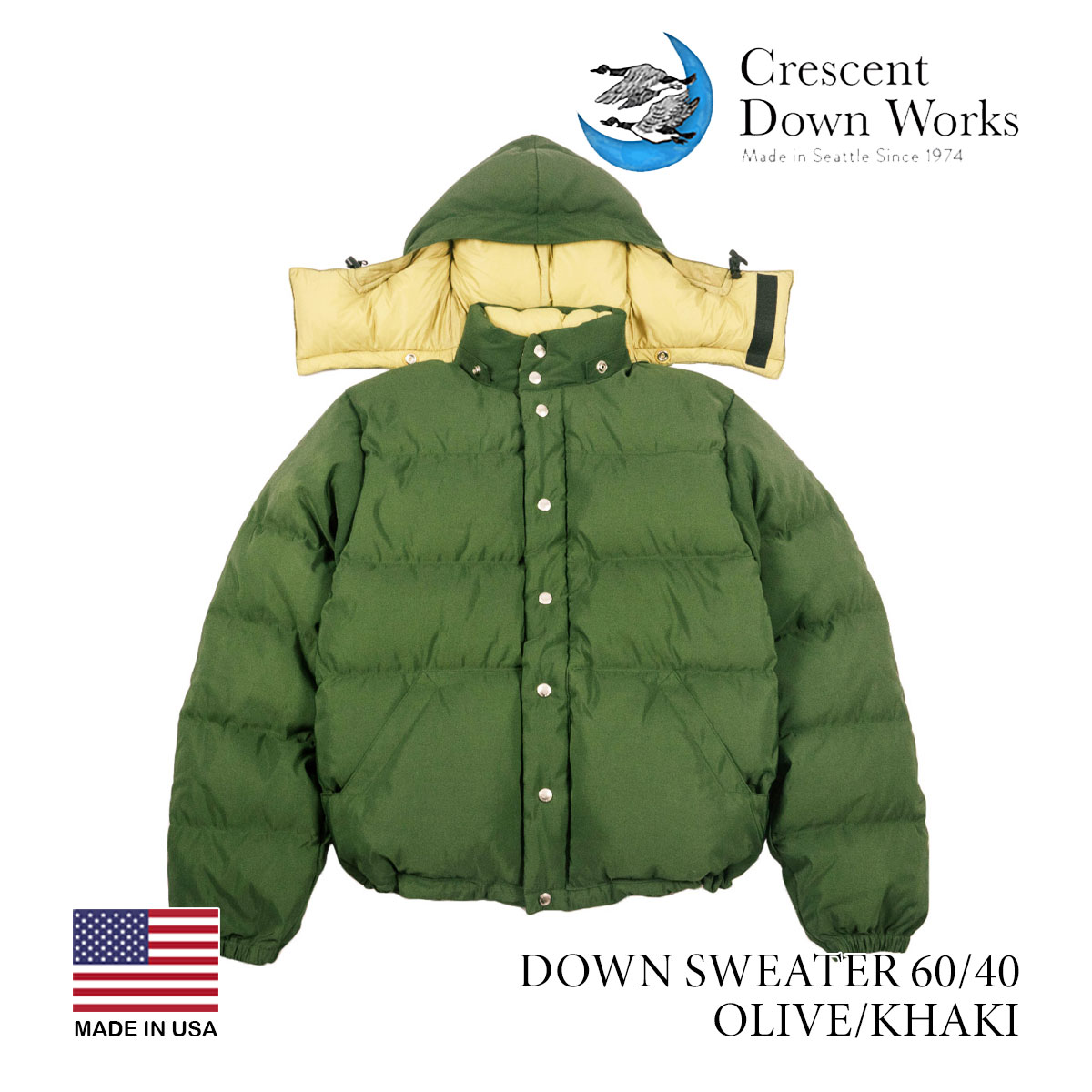 クレセントダウンワークス CRESCENT DOWN WORKS ダウンジャケット ダウンセーター 60/40 MADE IN USA アメリカ製  米国製 防寒 DOWN SWEATER 60/40