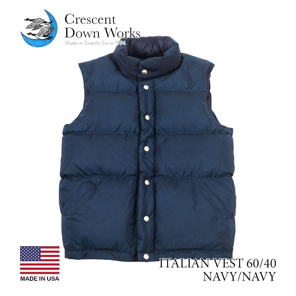 Crescent Down Works】クレセントダウンワークス 201B Italian Vest 60 