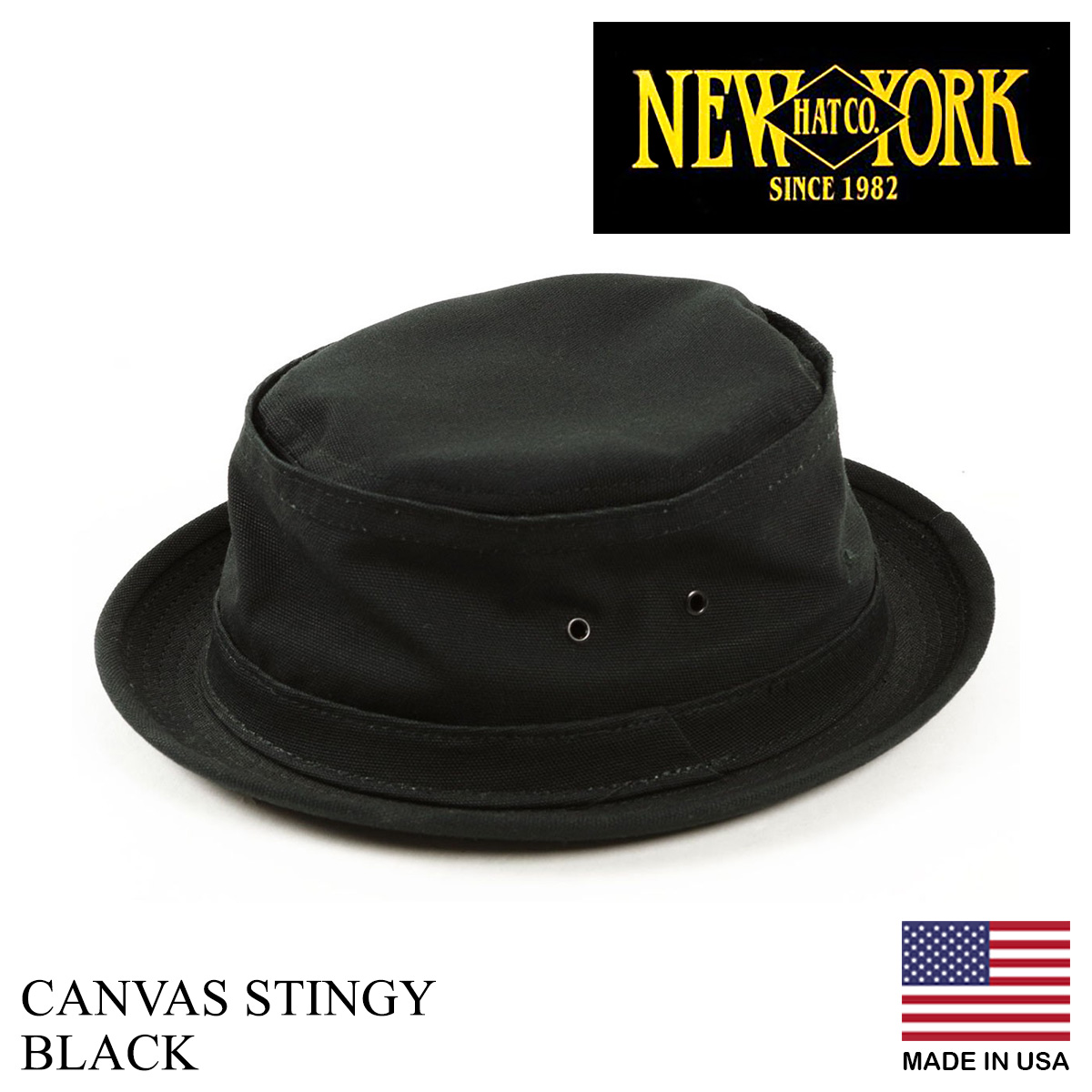 ニューヨークハット NEWYORK HAT ポークパイ キャンバス スティンジー アメリカ製 米国製 CANVAS STINGY