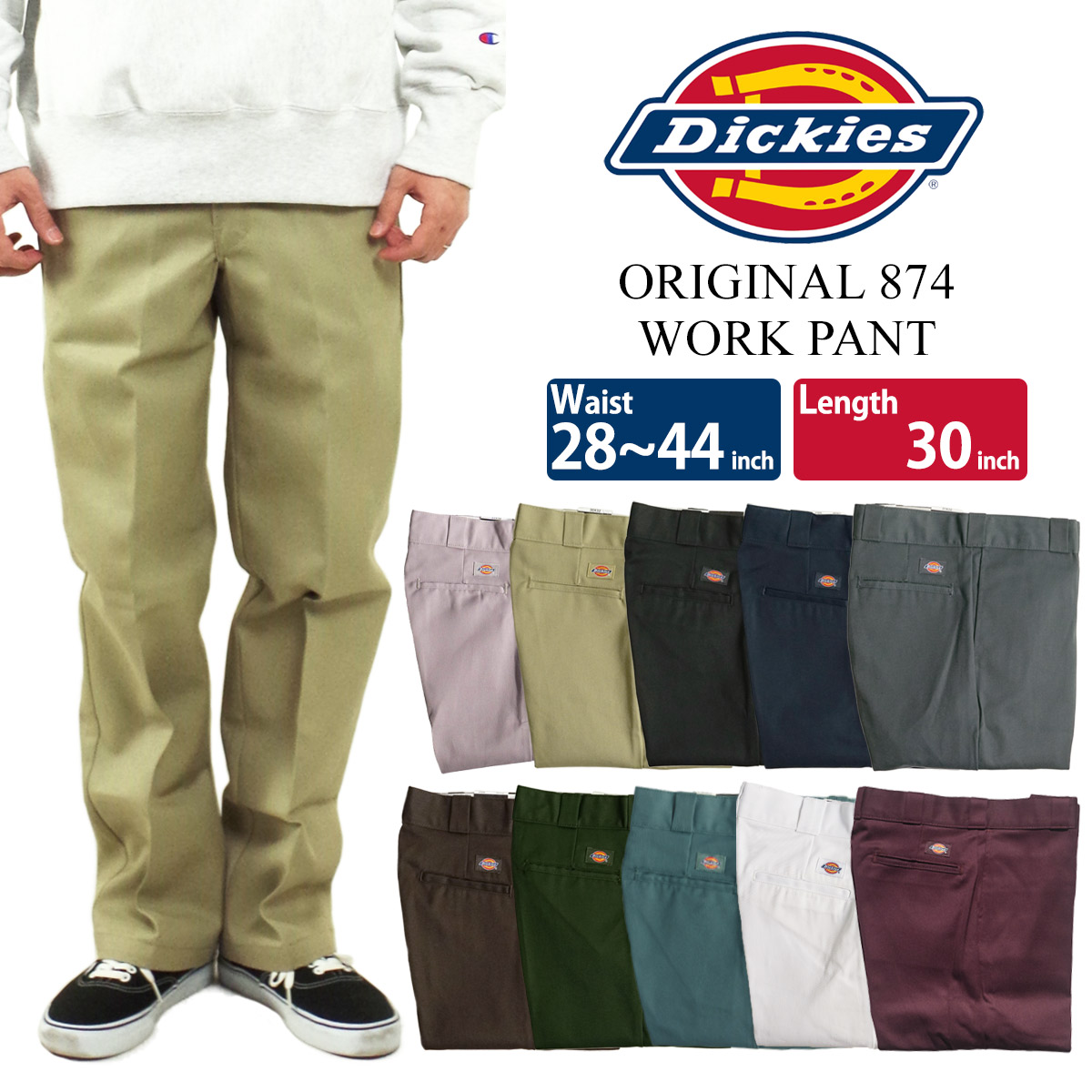 90s Dickies 874 アメリカ製 黒 W32×L30 ゴールデンサイズ 90's Dickies Black Work Pants W32 90年代 ディッキーズ