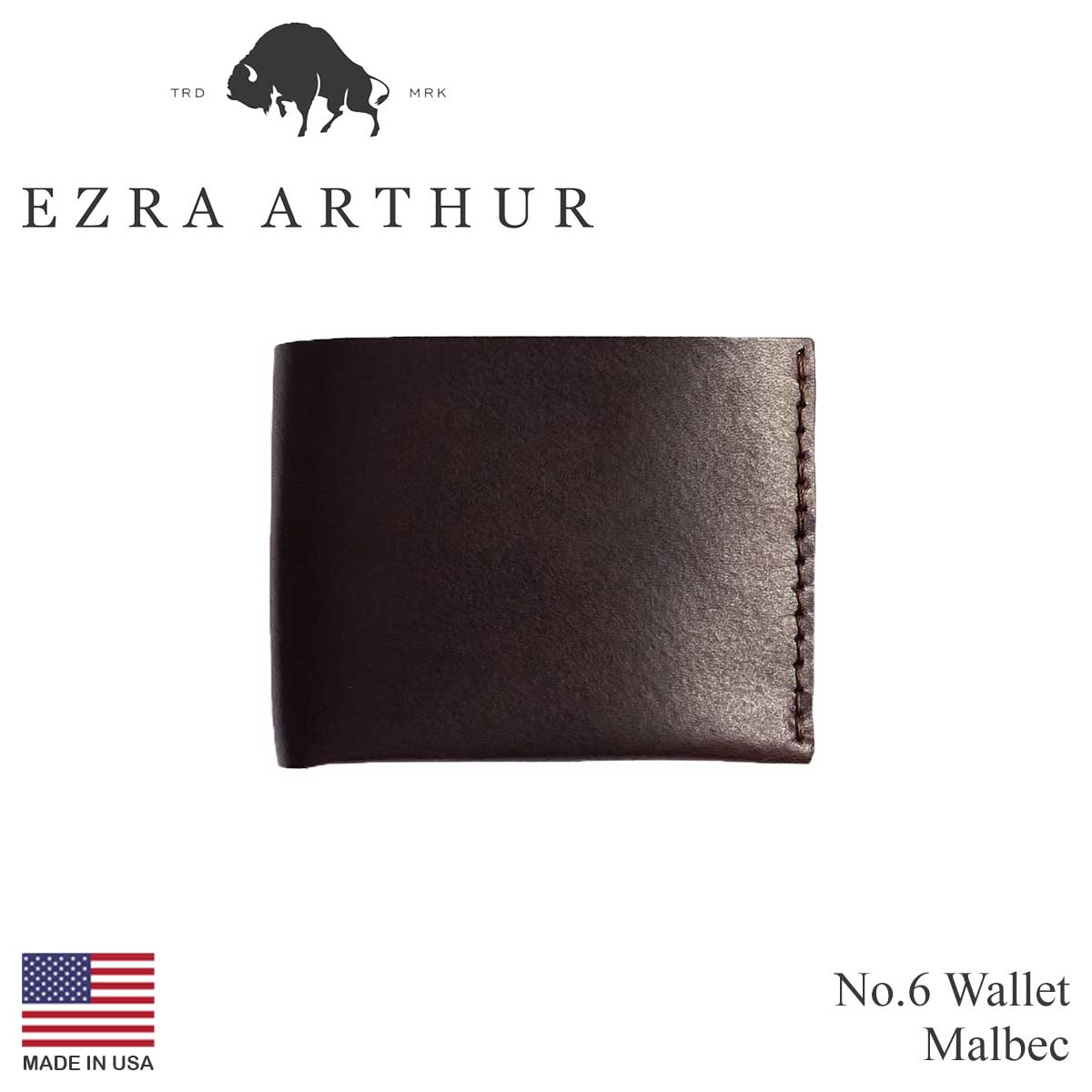 エズラアーサー Ezra Arthur No.6 ウォレット アメリカ製 米国製 二つ折り 財布 レ...