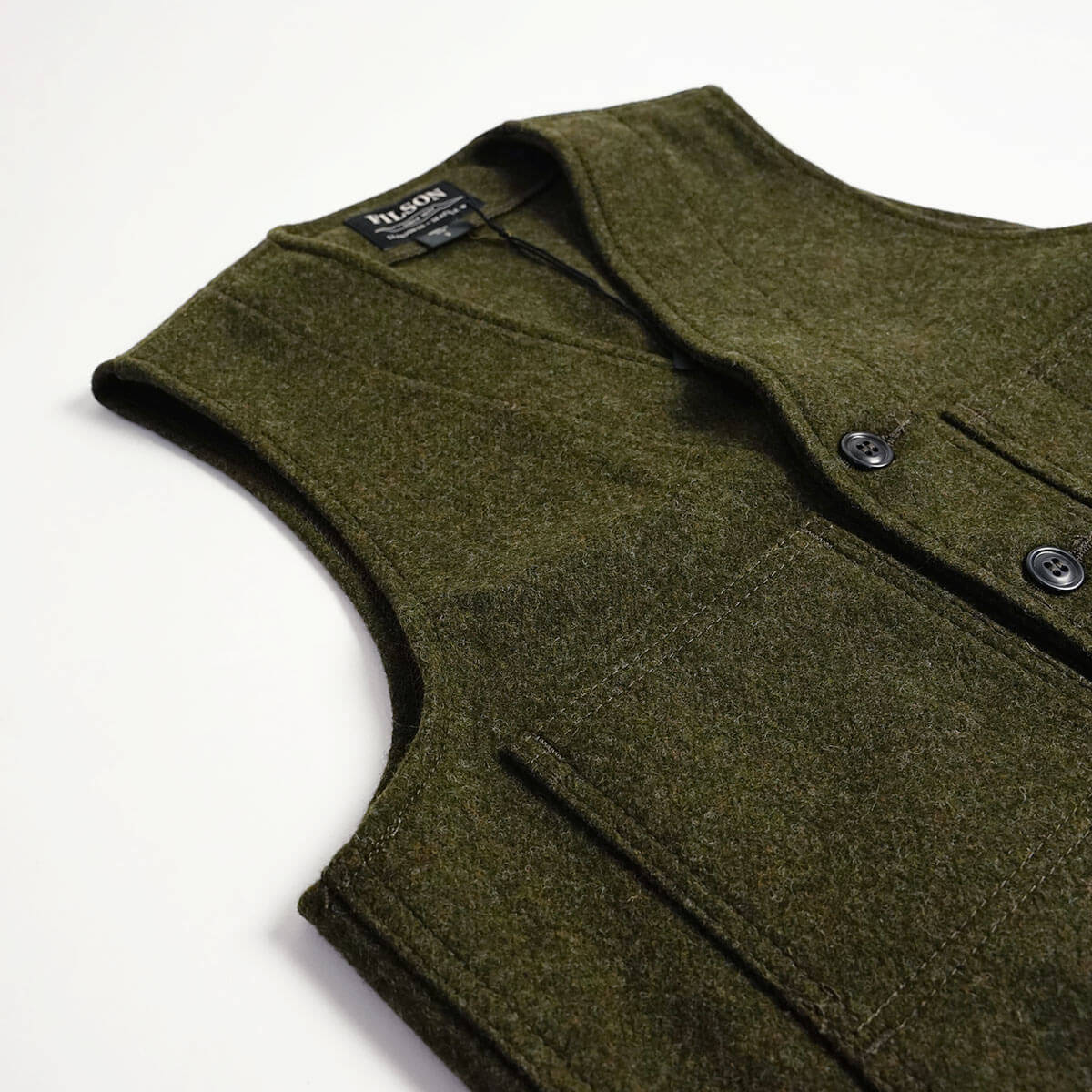 フィルソン FILSON マッキーノ ウール ベスト ｜ メンズ アメリカ製 MACKINAW WOOL VEST MADE IN USA バージンウール100％ 耐風 保温 防水 耐久 単色 チェック｜jalana｜16