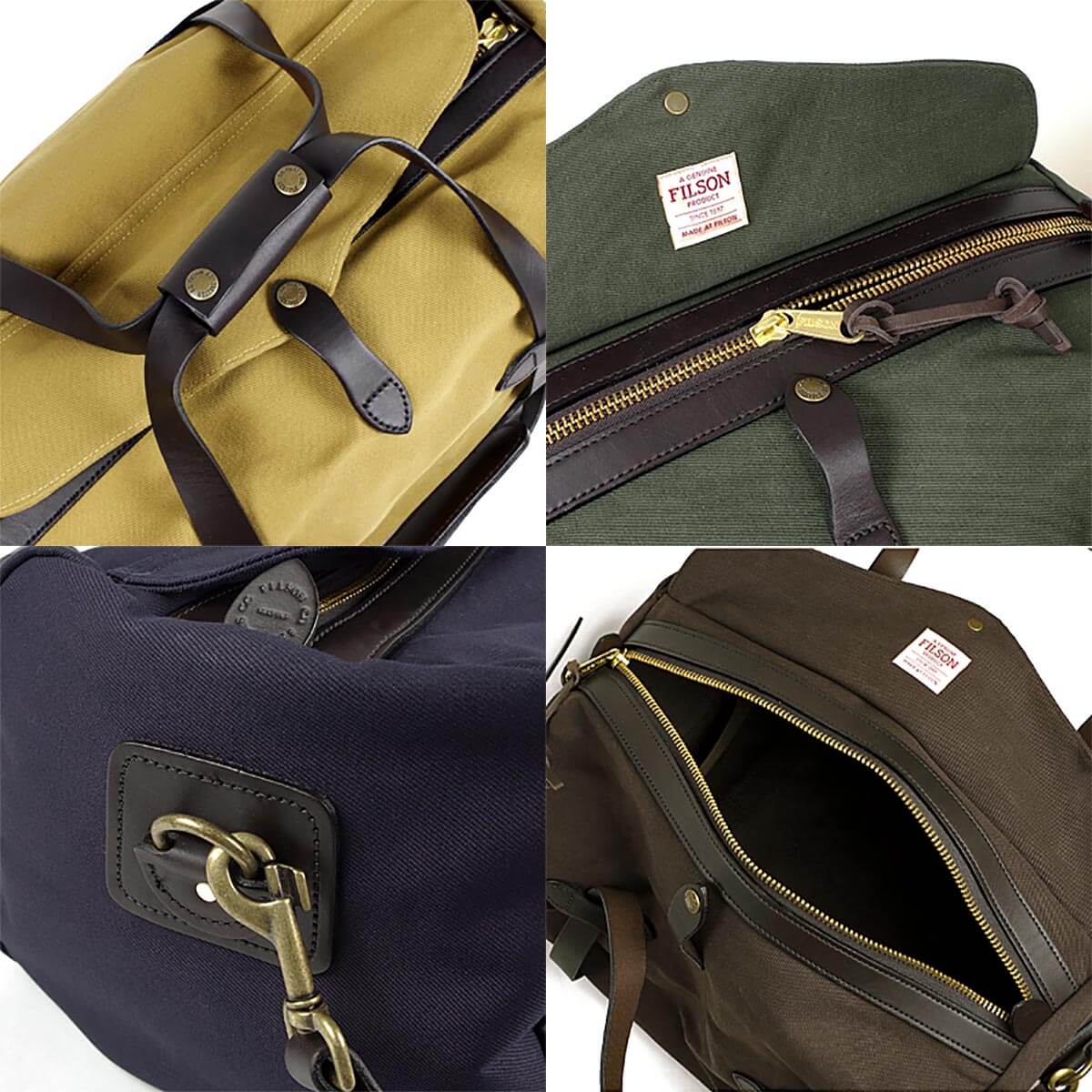 フィルソン FILSON スモール キャンバス ダッフルバッグ ｜ メンズ ボストンバッグ アメリカ製 米国自社工場生産 SMALL DUFFLE  ヘビーオンスキャンバス レザー