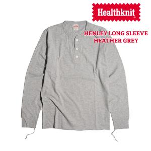 ヘルスニット Healthknit 906L ヘンリーネック 長袖Tシャツ ｜ メンズ M-XL