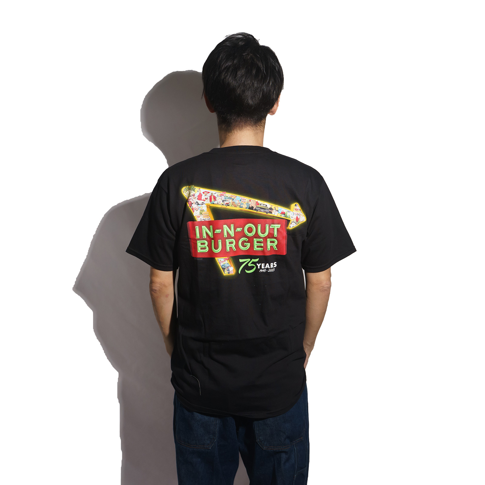 インアンドアウトバーガー 半袖 Tシャツ 2024 75周年アニバーサリー ブラック ｜ メンズ S-XXL In-N-Out Burger ご当地Tシャツ 海外買い付け スーベニア｜jalana｜12