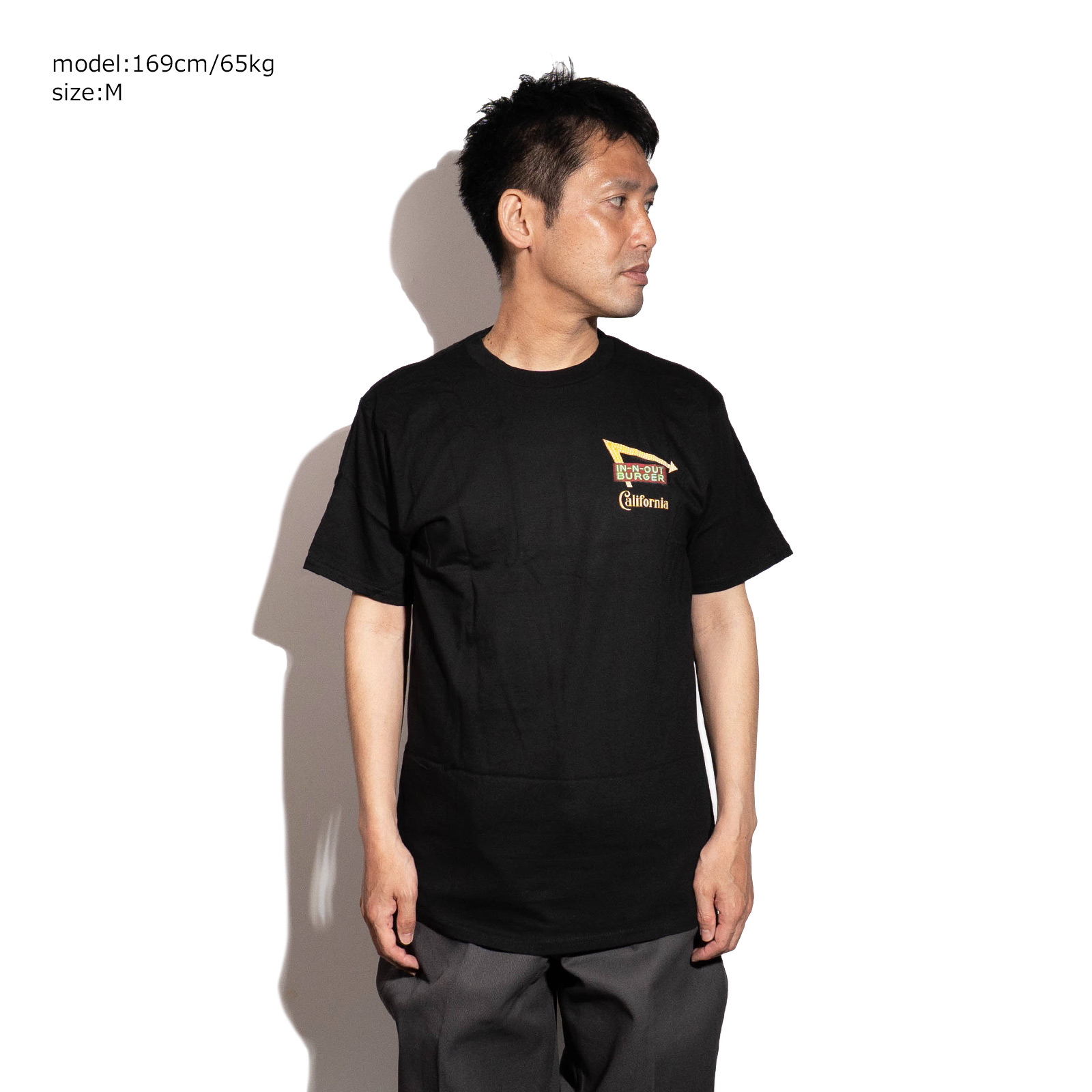 日本未上陸☆IN-N-OUT BURGER(インアンドアウト)メニューTシャツ In-N-Out Burger インアンドアウトバーガー 半袖 Tシャツ