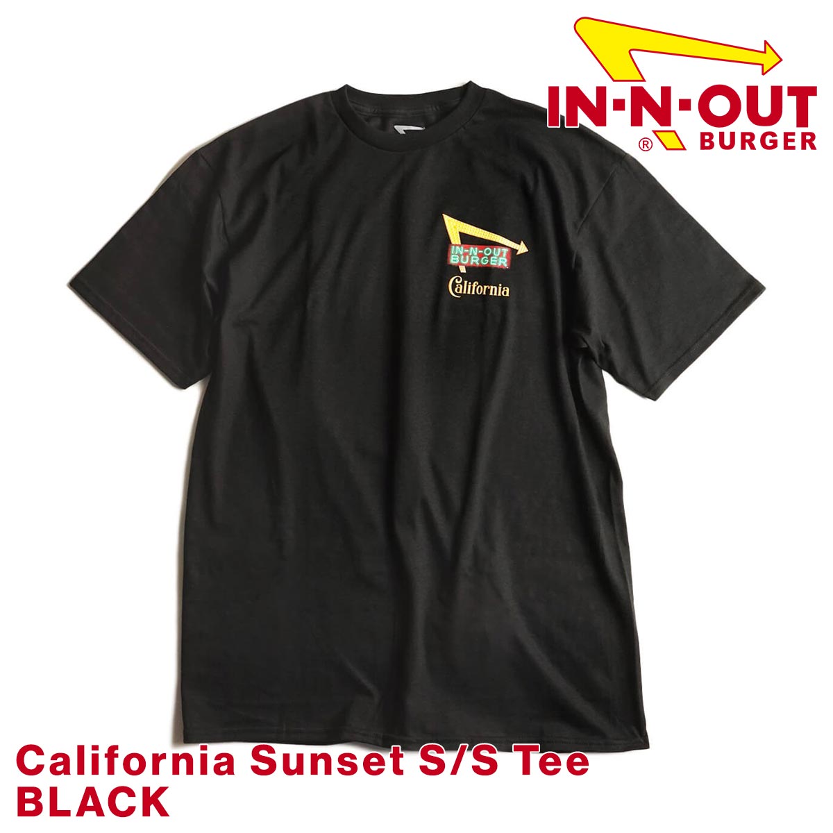 インアンドアウトバーガー 半袖 Tシャツ 2020 カリフォルニアサンセット ブラック メンズ S-XXL In-N-Out Burger  ご当地Tシャツ 海外買い付け