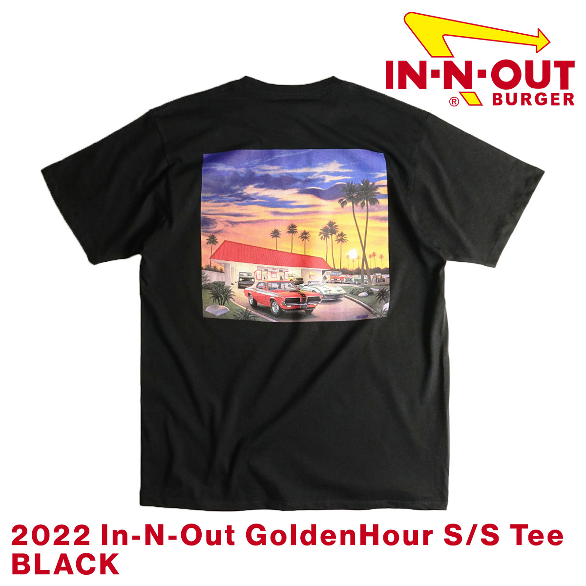 インアンドアウトバーガー 半袖 Tシャツ 2022 インアンドアウトゴールデンアワー メンズ S-XXL In-N-Out Burger ご当地Tシャツ 海外買い付け｜jalana｜02