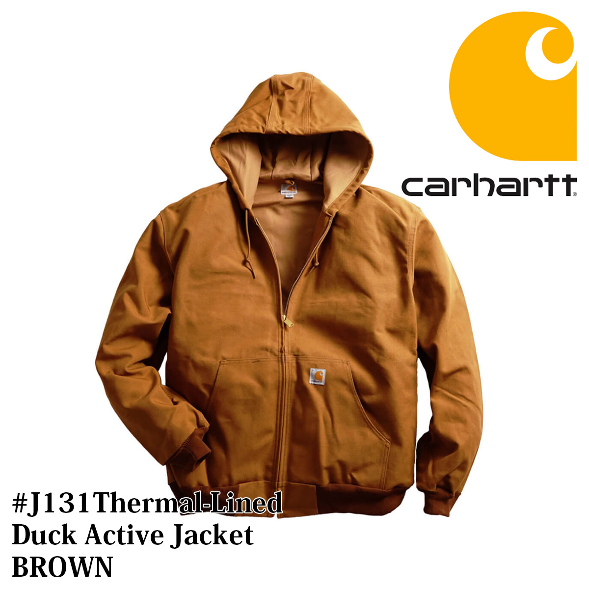カーハート Carhartt J131 ダックアクティブジャケット ｜ サーマル裏地 パーカー メンズ Thermal-Lined Duck  Active Jacket ワークジャケット｜ブルゾン フー