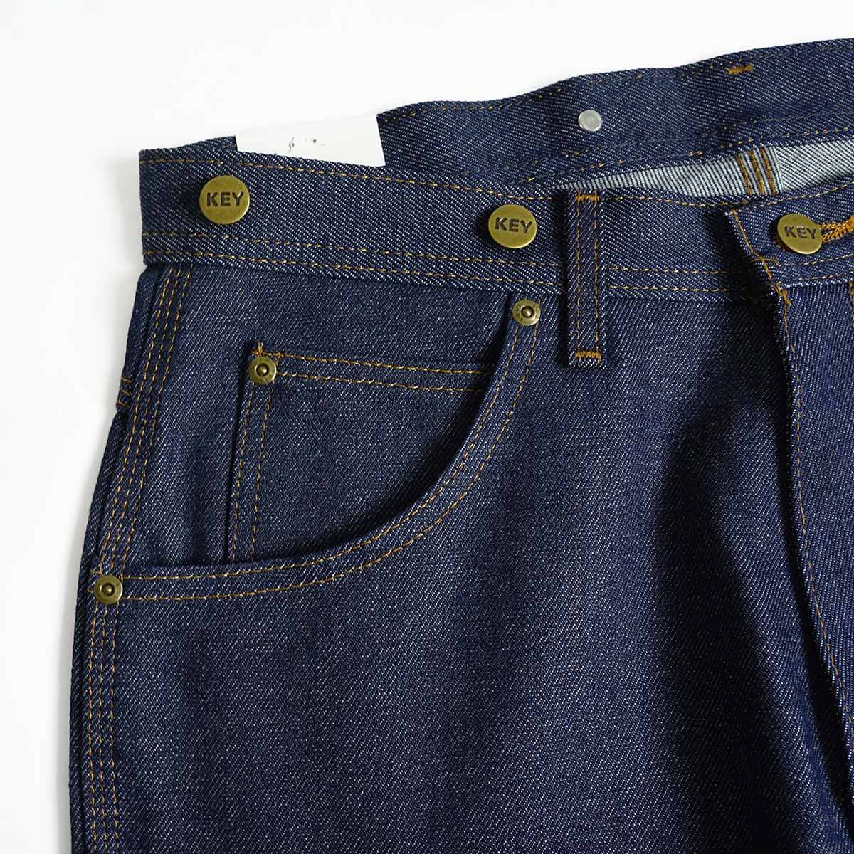 キー KEY ダブルフロント デニム ロガー ダンガリー パンツ447-41 メンズ 30-46 ダブルニー ペインターパンツ カーペンターパンツ 生デニム 14オンス | KEY | 04