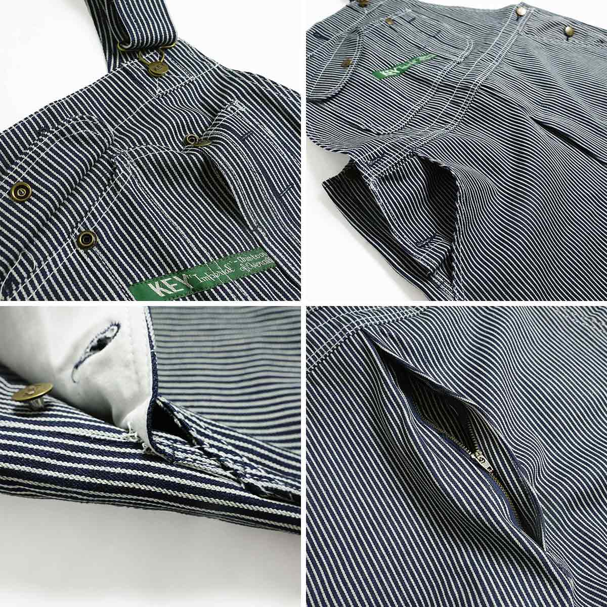 BAY SIDE（ベイサイド） キー KEY ヒッコリーストライプ ビブ