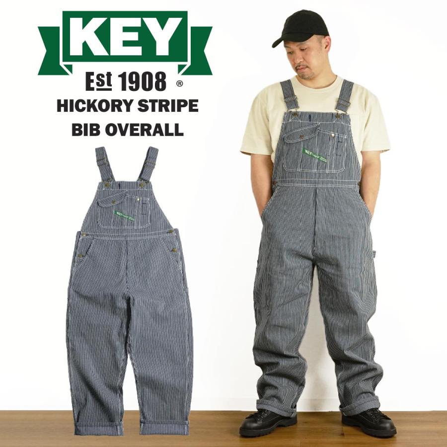 BAY SIDE キー KEY ヒッコリーストライプ ビブ オーバーオール