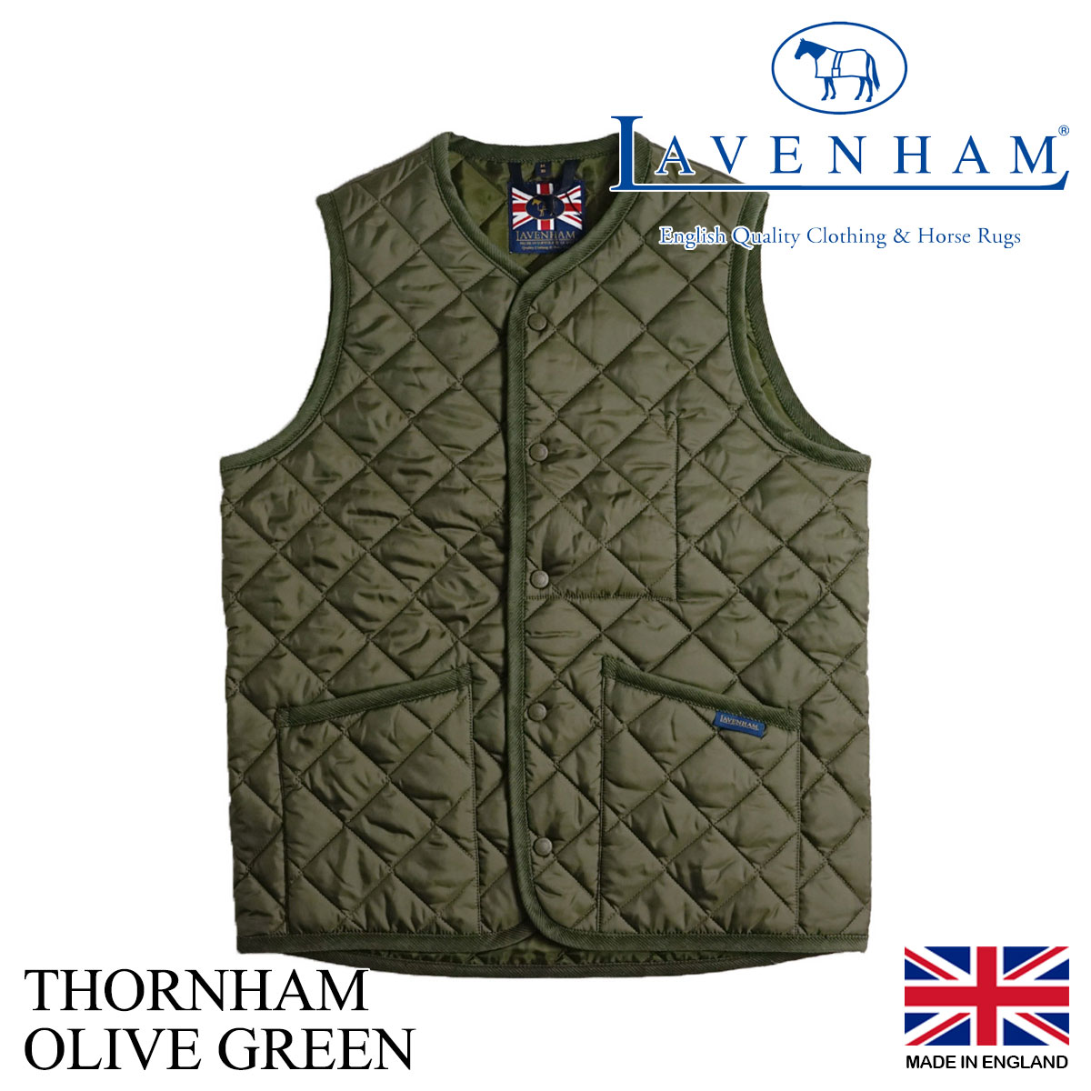 ラベンハム LAVENHAM キルティング ベスト ソーンハム ｜ キルトベスト メンズ THORNHAM インナーベスト イングランド製 撥水 軽量  ラブンスター 内ポケット MA