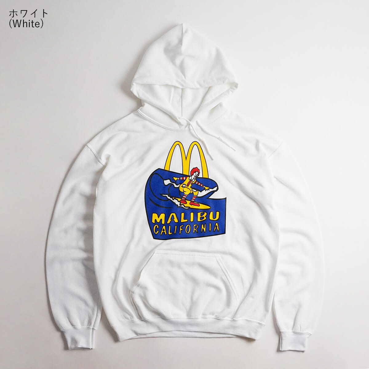 マクドナルド プルオーバー フード スウェット 波乗りドナルド マリブ