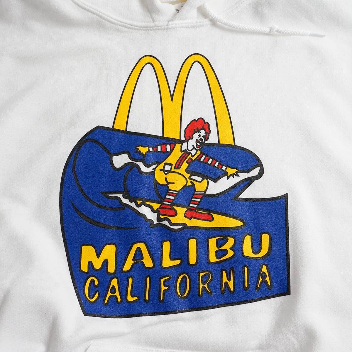 マクドナルド プルオーバー フード スウェット 波乗りドナルド マリブ
