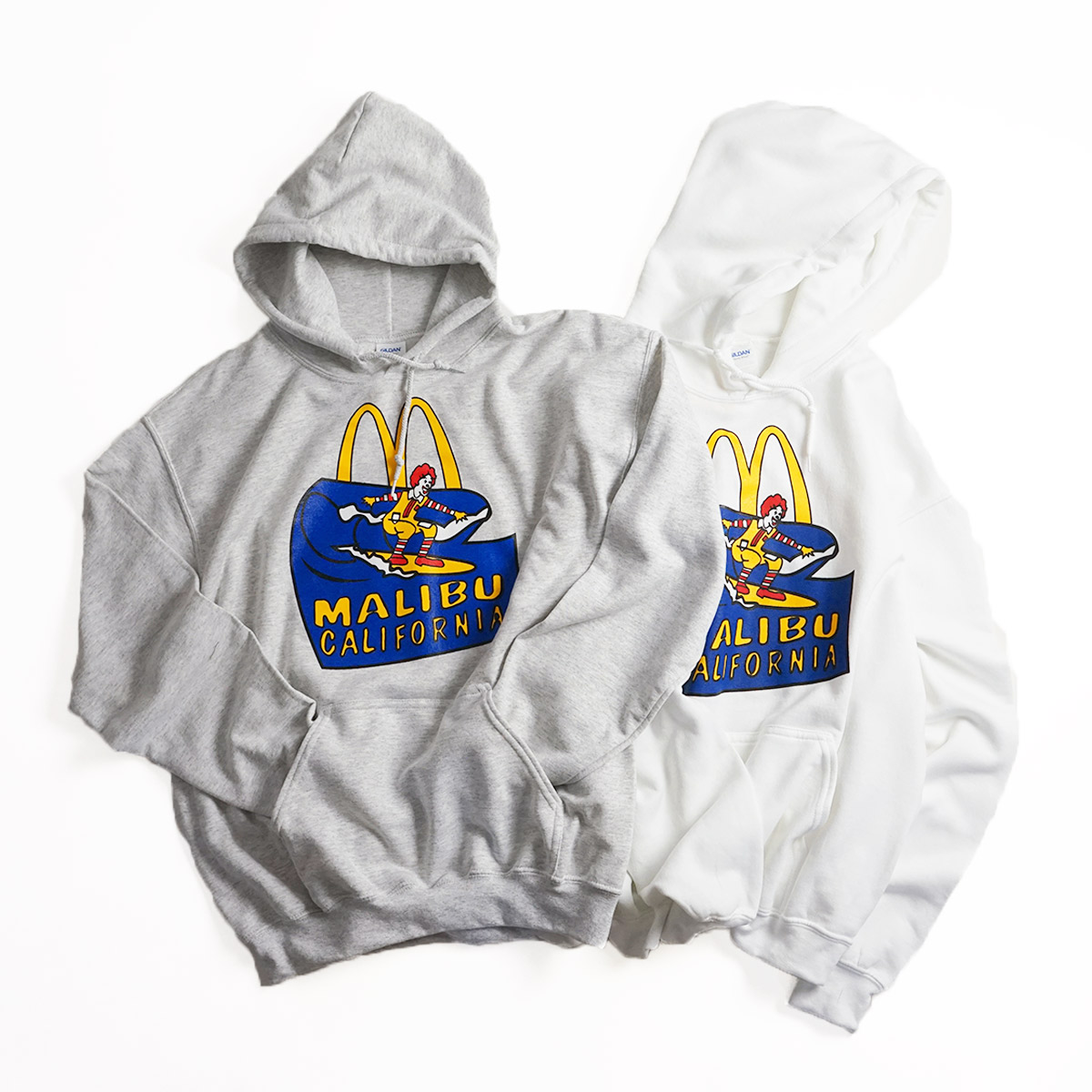 マクドナルド プルオーバー フード スウェット 波乗りドナルド マリブ