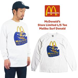 マクドナルド 長袖 Tシャツ 波乗りドナルド マリブ店限定 ホワイトメンズ レディース S-XXXL McDonald’s ロンT 海外買い付け商品