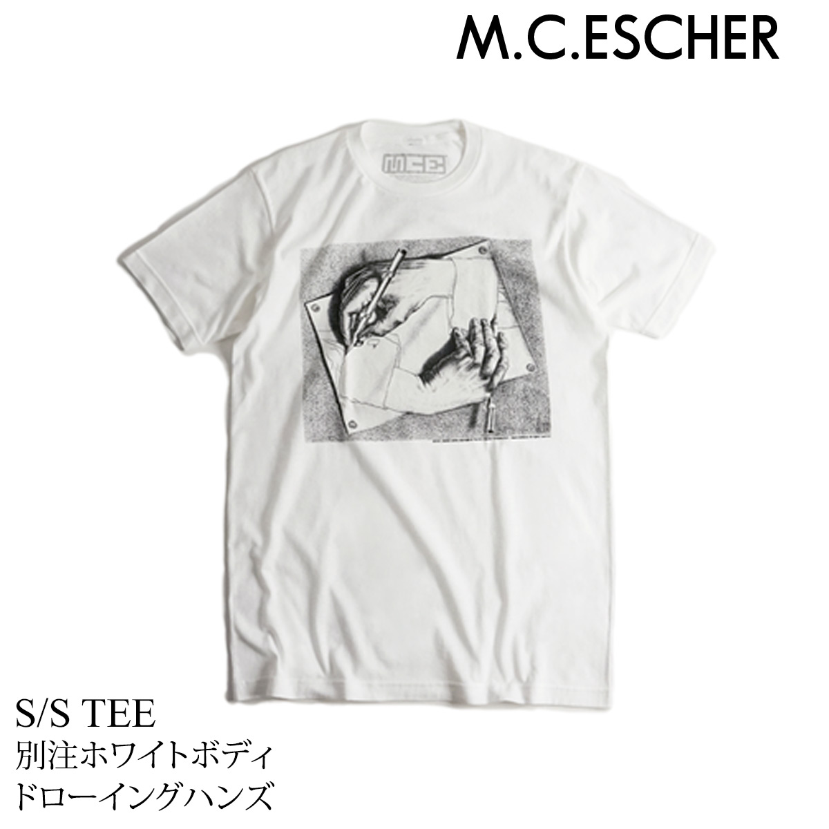 M.C.エッシャー M.C.ESCHER Tシャツ 半袖 当店別注 ホワイトボディ