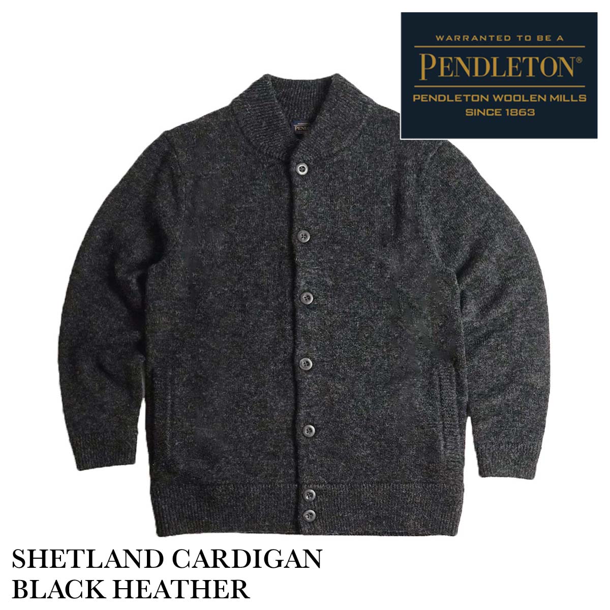 ペンドルトン PENDLETON ウールセーター シェットランドカーディガン メンズ S-XL ボタンフロント リブネック