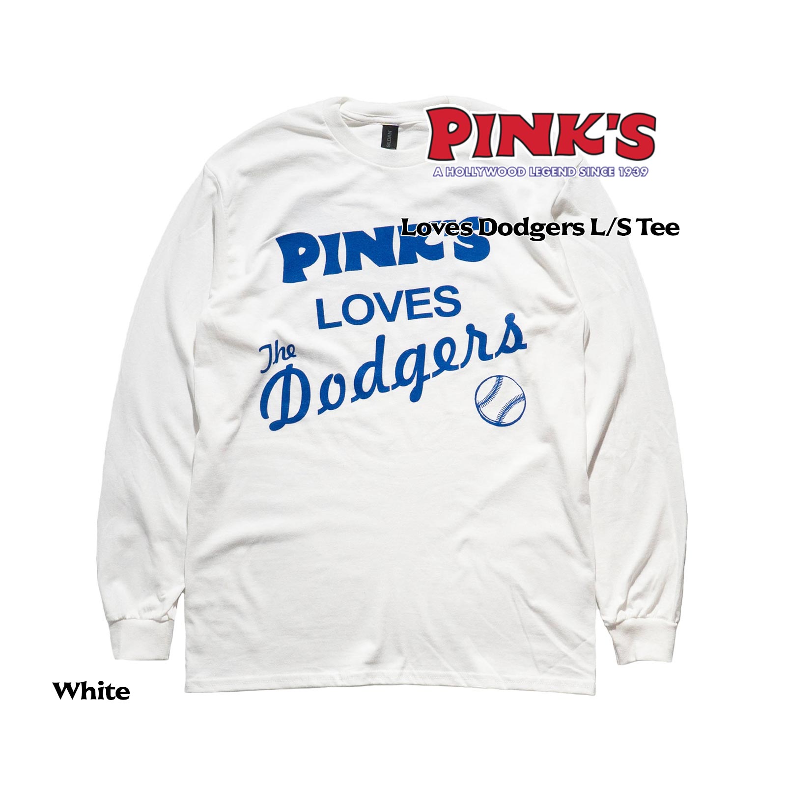 売れ筋介護用品も！ ピンクス ホットドッグス ピンク Tシャツ 長袖 HOTDOGS PINK'S ソフビ