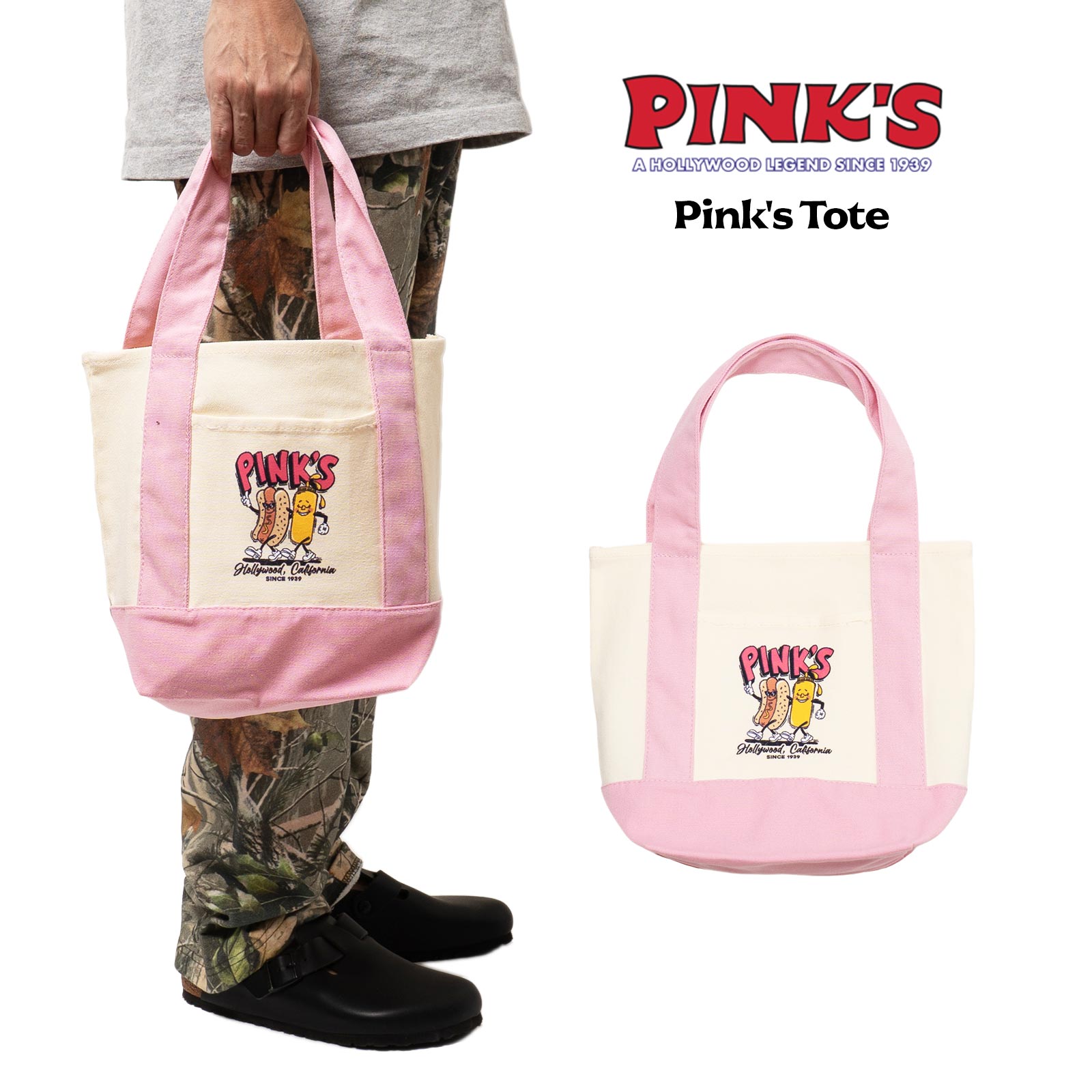 ピンクス ホットドッグス PINK'S HOTDOGS ミニトートバッグ ｜ メンズ