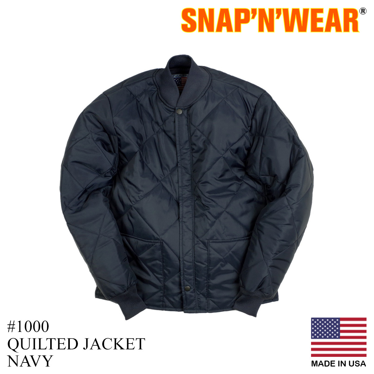 スナップンウエア SNAP’N’WEAR #1000 キルトジャケット ｜ メンズ キルティング ジャケット アメリカ製 MADE IN USA  QUILTED JACKET 中綿 アウター インナー