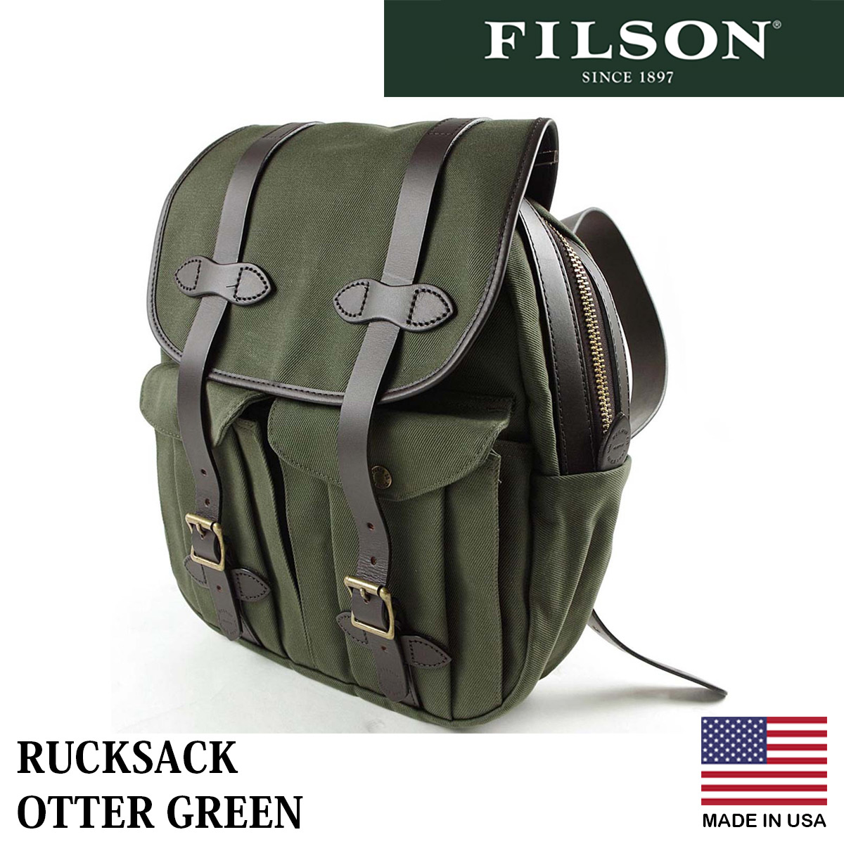 フィルソン FILSON リュックサック ｜ アメリカ製 MADE IN USA RUCKSACK バックパック BAG バッグ 鞄 かばん  ヘビーオンスツイル キャンバス ブライドルレザー :filon-rucksack-17:Jalana(ジャラーナ) - 通販 -  Yahoo!ショッピング