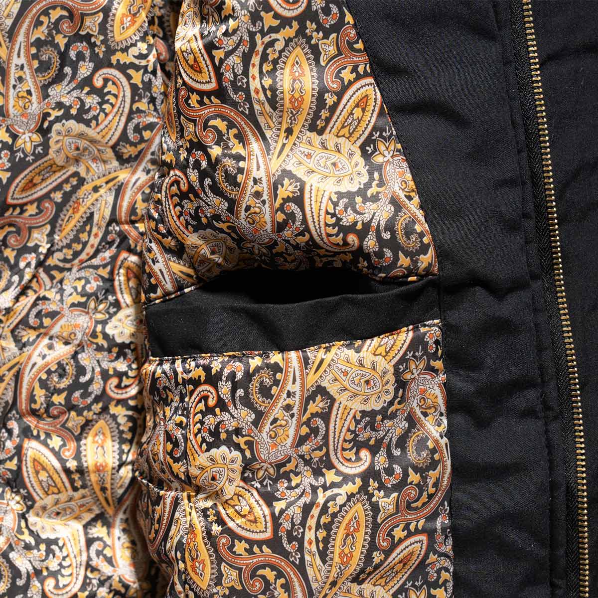 レネゲードスポーツウエア RENEGADE sportswear パデッドナイロンラインド ダービージャケット ｜ ブルゾン ショート丈 ブラック ペイズリー | ブランド登録なし | 13