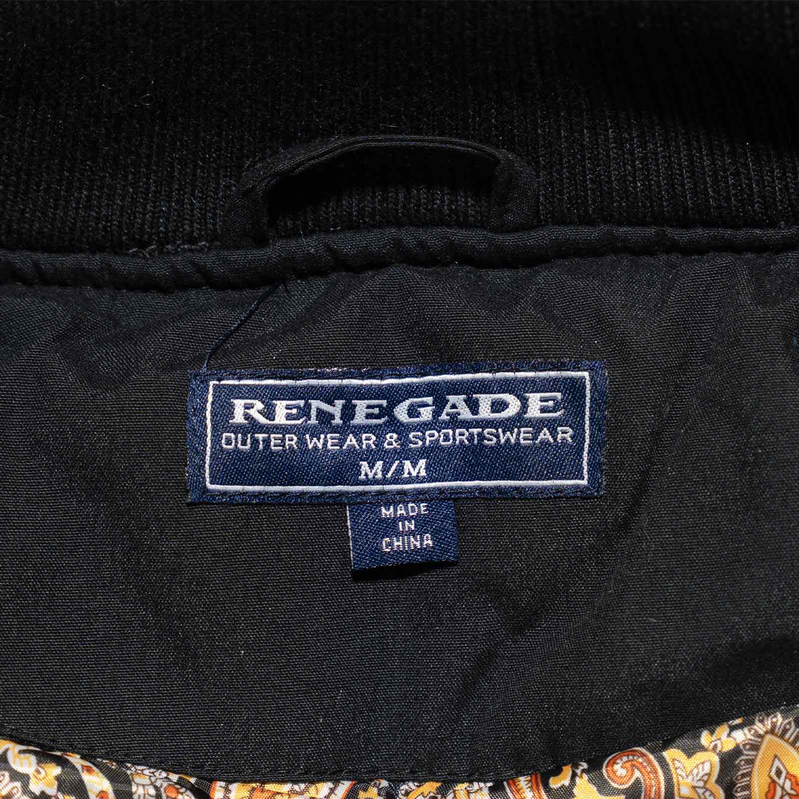 レネゲードスポーツウエア RENEGADE sportswear パデッドナイロンラインド ダービージャケット ｜ ブルゾン ショート丈 ブラック ペイズリー | ブランド登録なし | 05