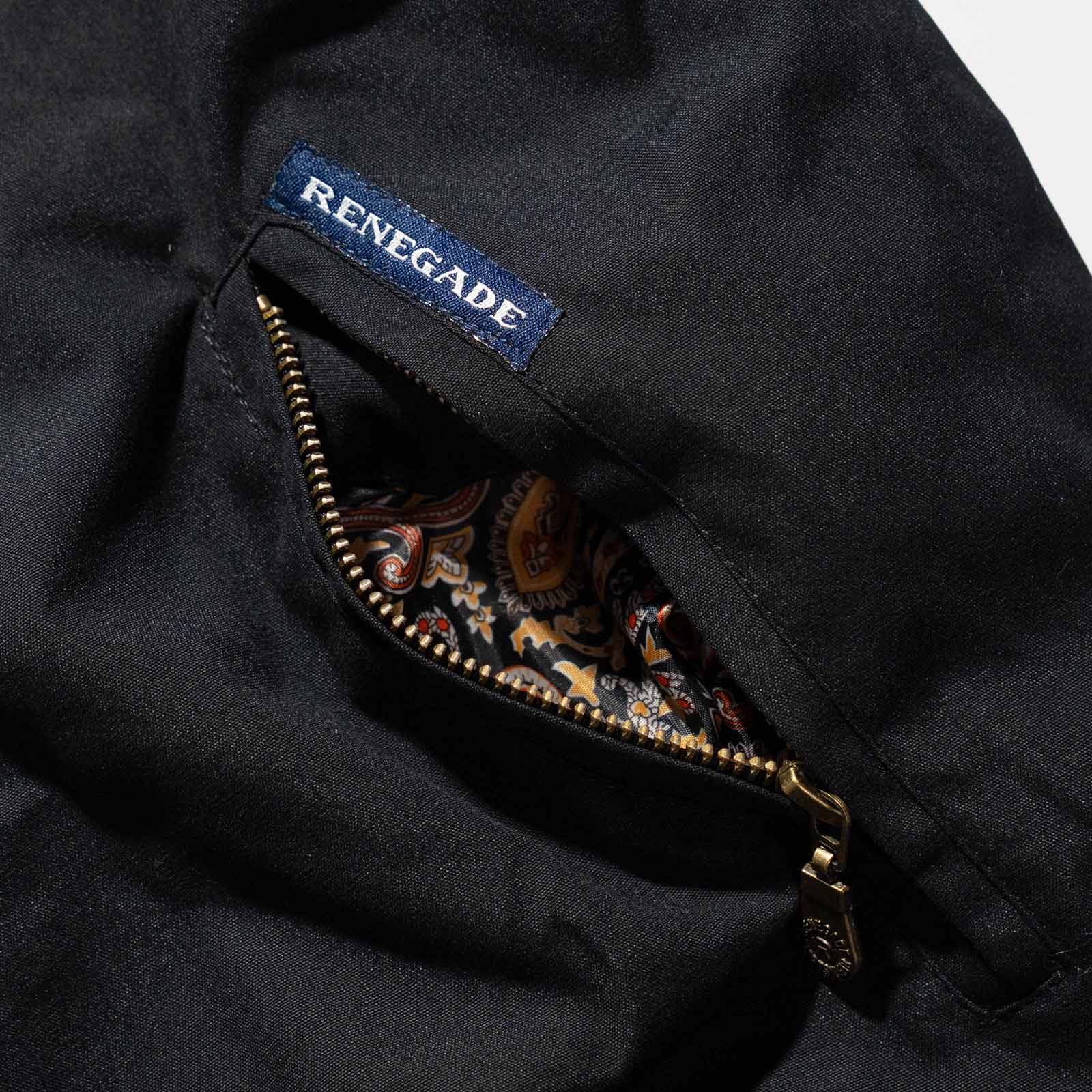 レネゲードスポーツウエア RENEGADE sportswear パデッドナイロンラインド ダービージャケット ｜ ブルゾン ショート丈 ブラック ペイズリー | ブランド登録なし | 08