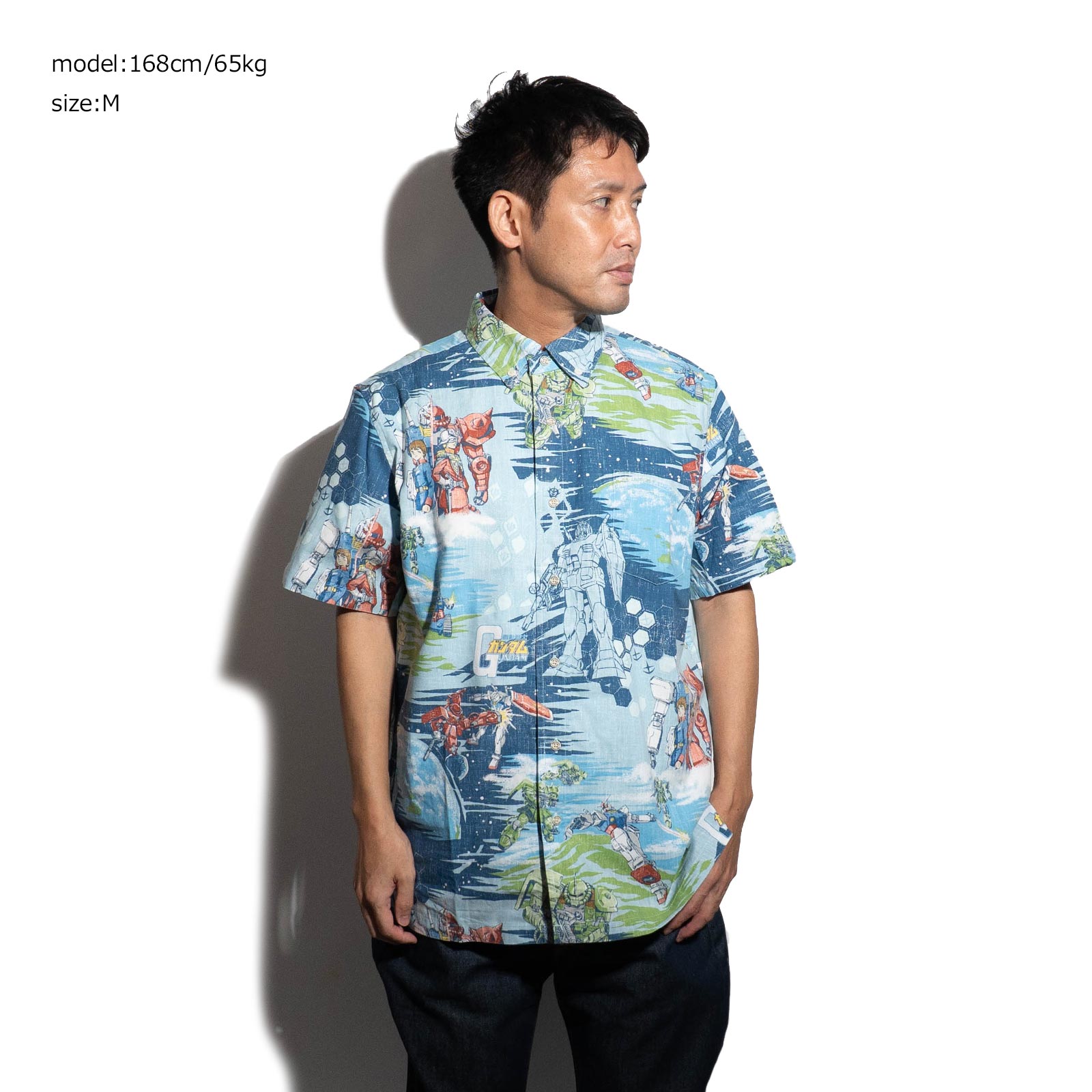 Reyn Spooner アロハシャツ 青白　レインスプーナー　M reyn spooner レインスプーナー REYN SPOONER ガンダム アロハ