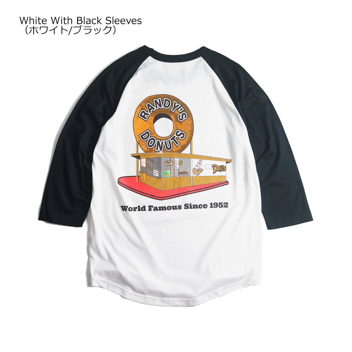 ランディーズドーナッツ Randy's Donuts ベースボール Tシャツ ｜ メンズ S-XXL ラグラン 七分袖 海外買い付け商品 スーベニア｜jalana｜04