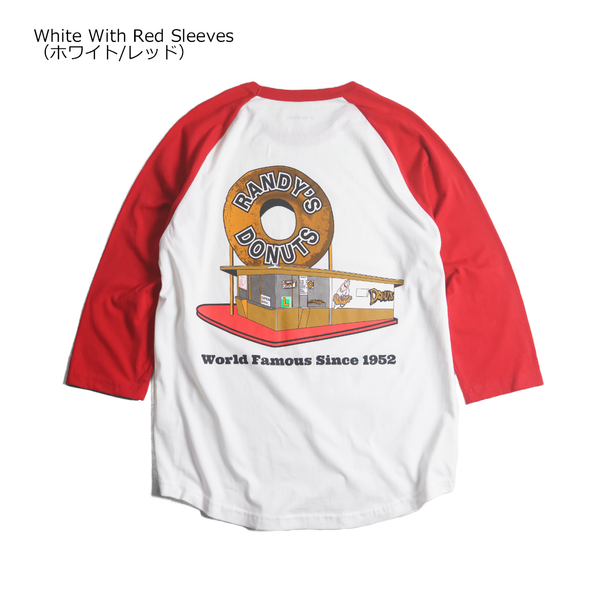 ランディーズドーナッツ Randy's Donuts ベースボール Tシャツ ｜ メンズ S-XXL ラグラン 七分袖 海外買い付け商品 スーベニア｜jalana｜06