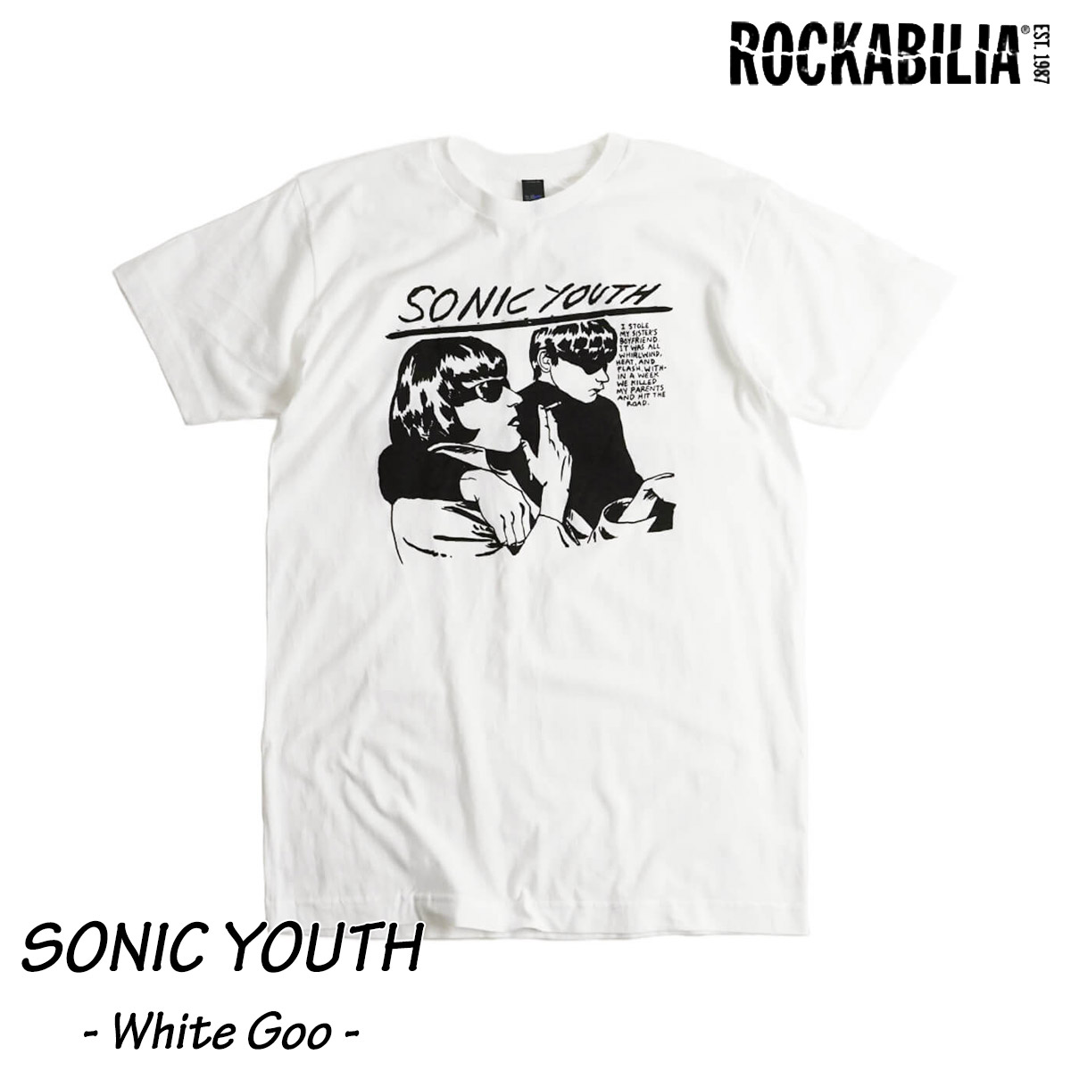ロッカビリア ROCKABILIA バンドTシャツ ソニックユース ホワイト グー メンズ S-XX...